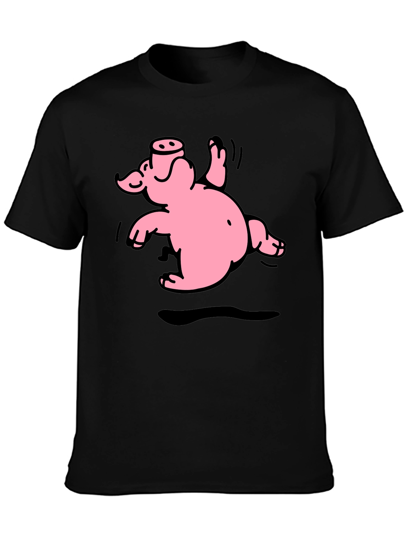 Funny Pig Graphic T-Shirt - Black