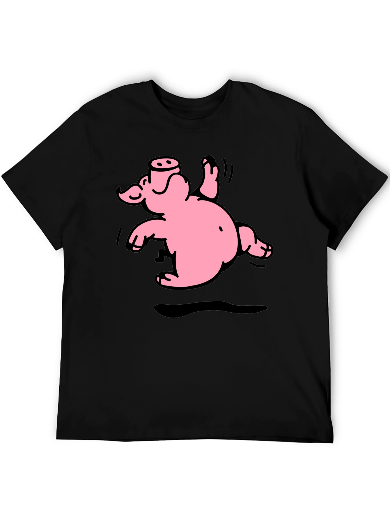 Funny Pig Graphic T-Shirt - Black
