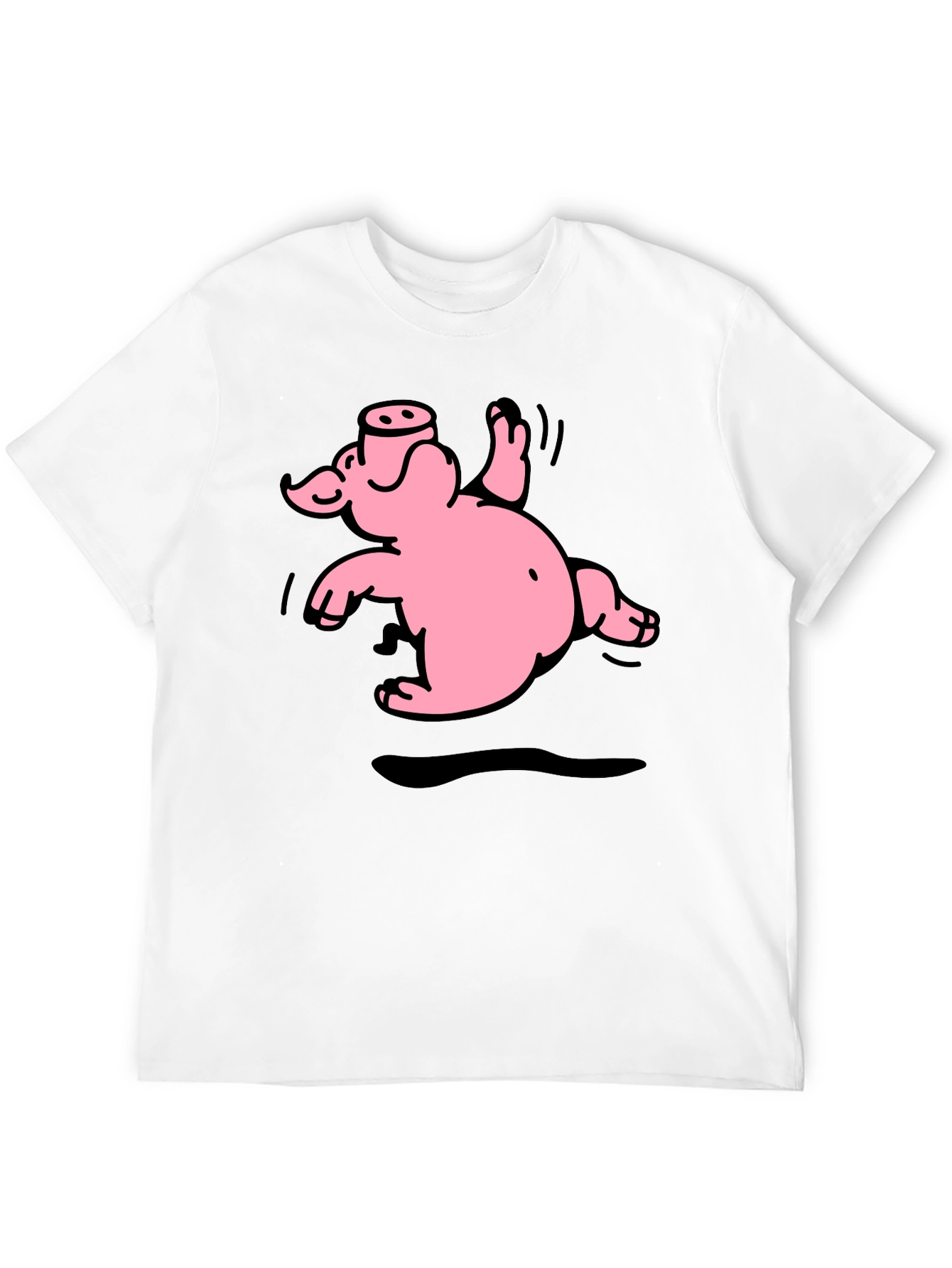 Funny Pig Graphic T-Shirt - Black