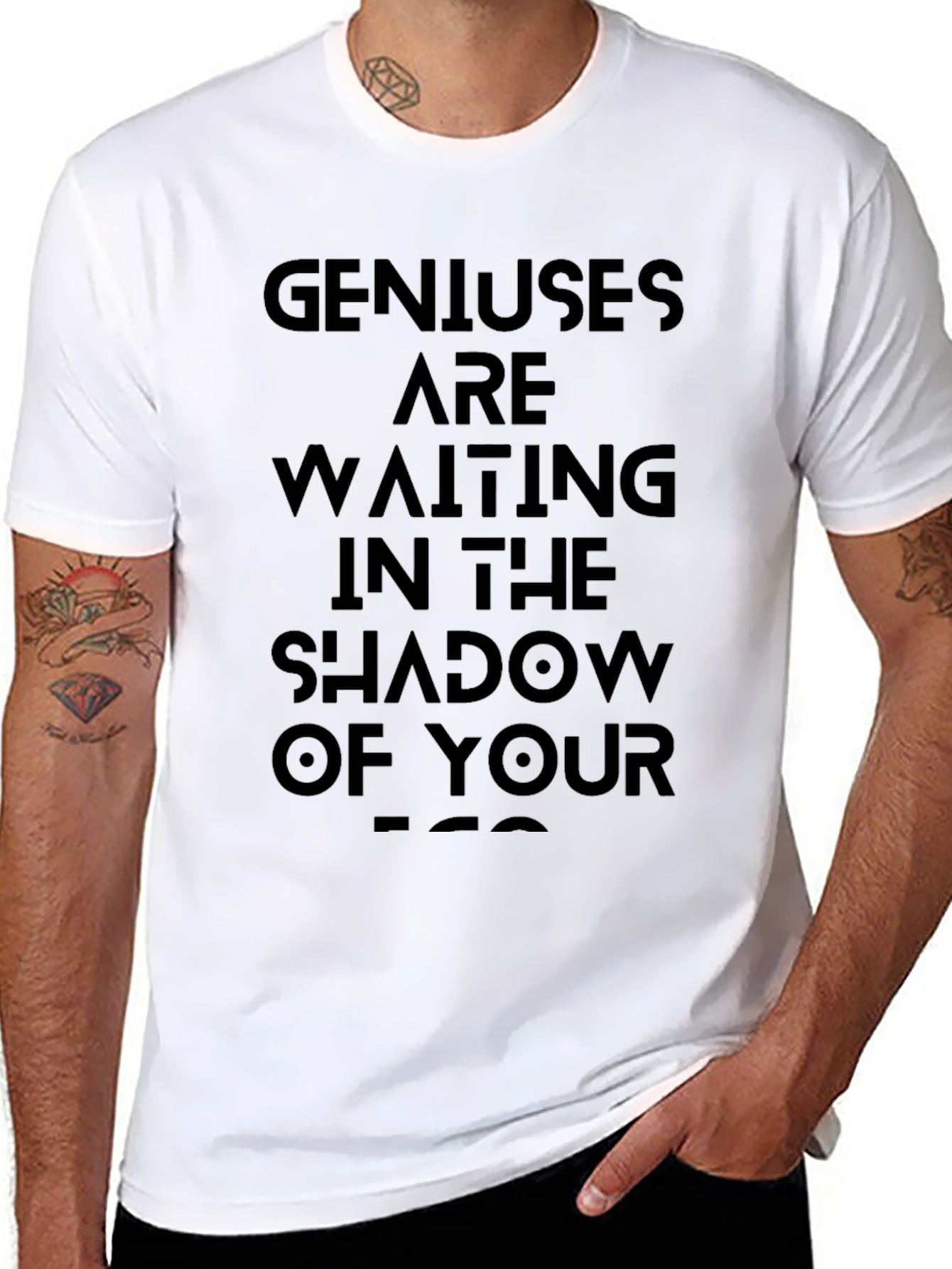Genius Shadow T-Shirt - Black Cotton Graphic Tee