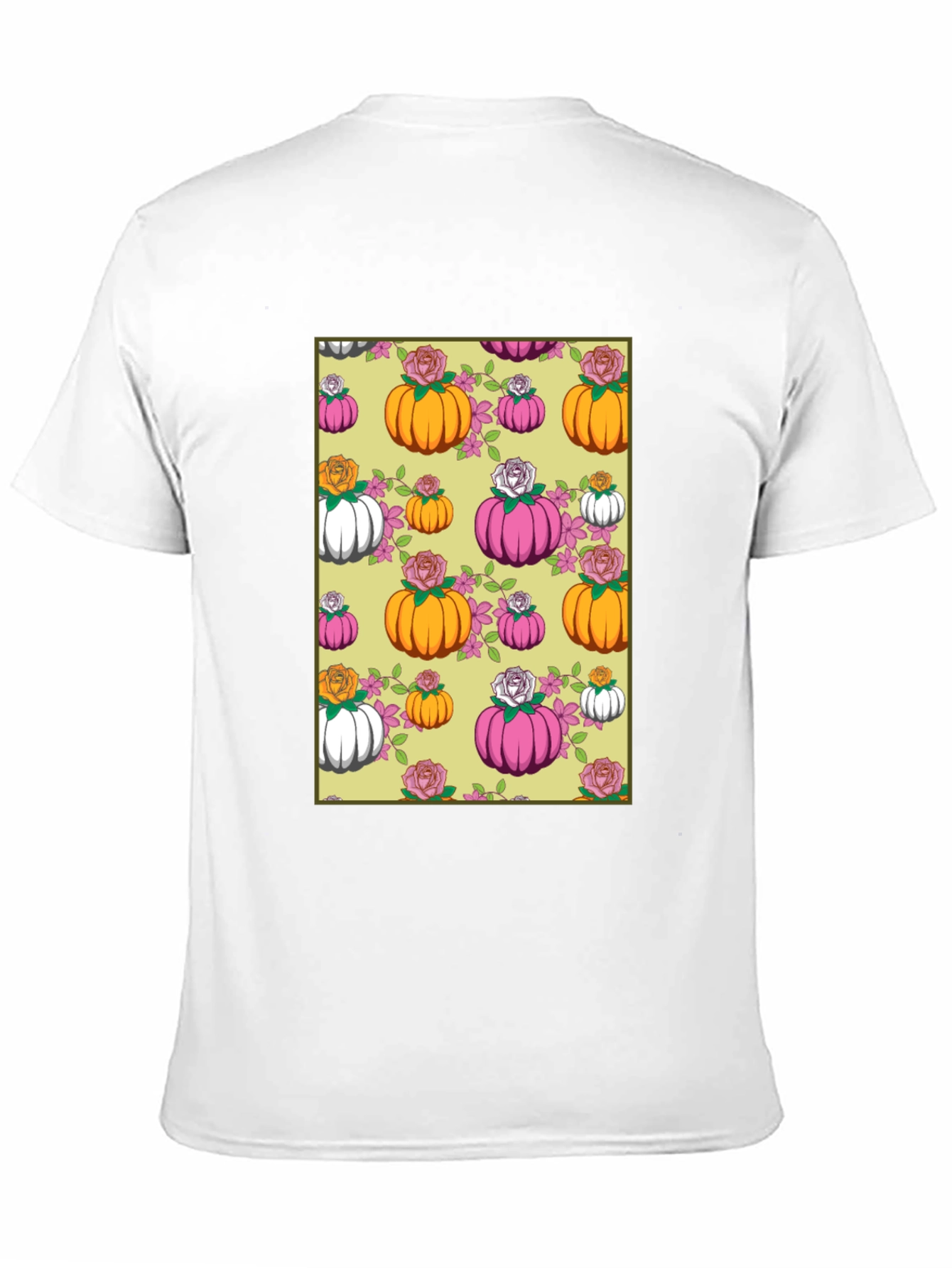 Pumpkin & Rose Patterned T-Shirt