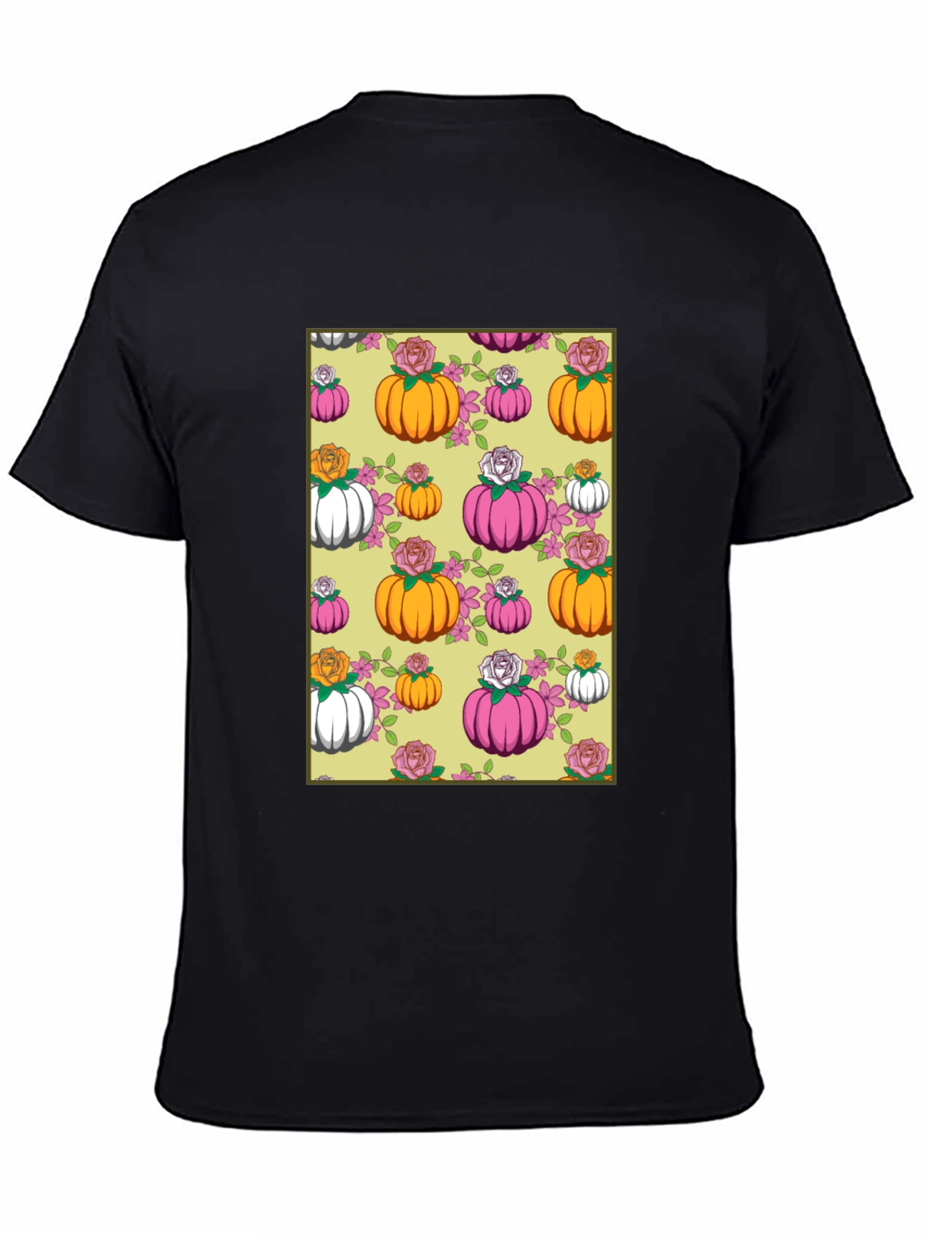 Pumpkin & Rose Patterned T-Shirt