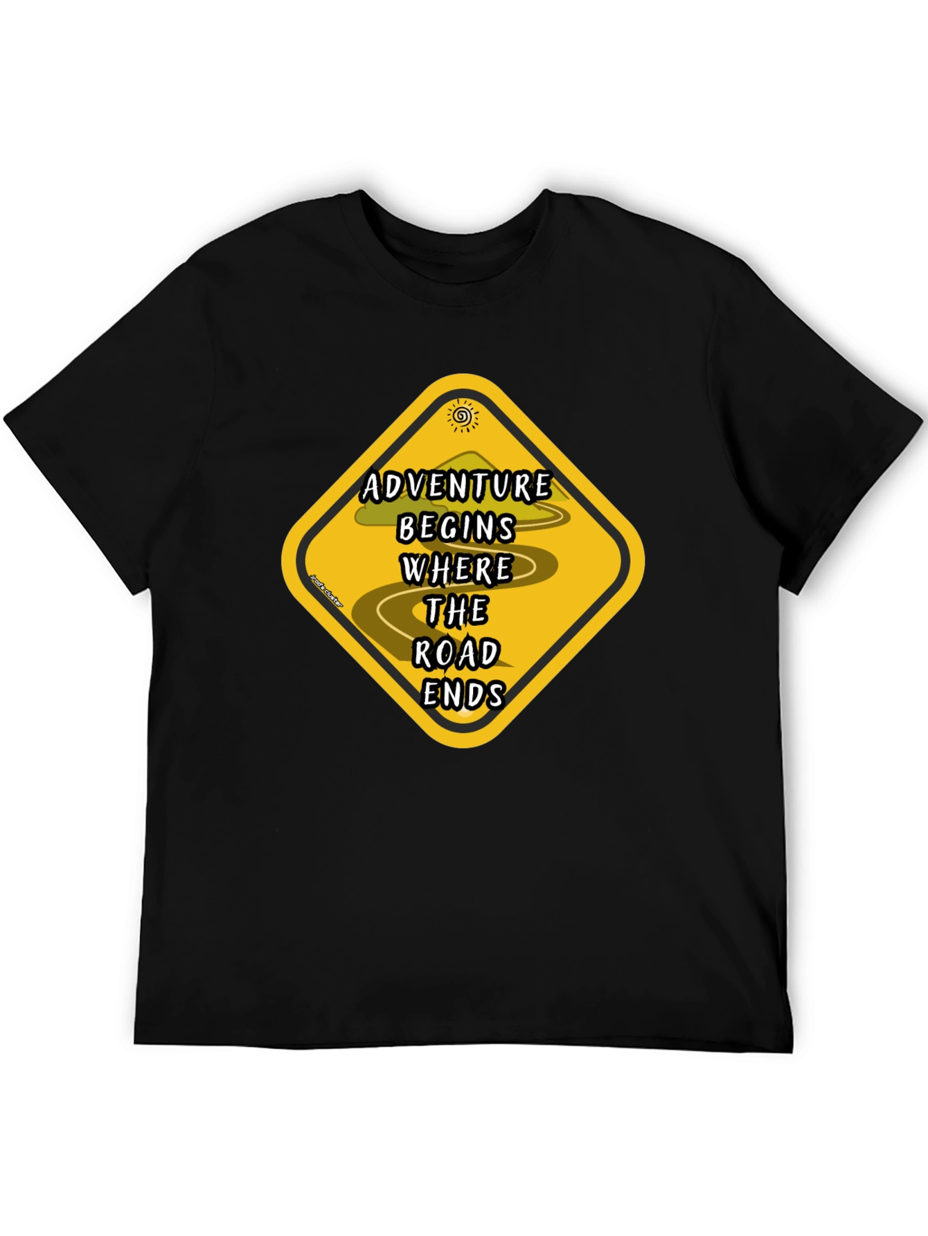 Adventure Begins Road Ends Graphic T-Shirt