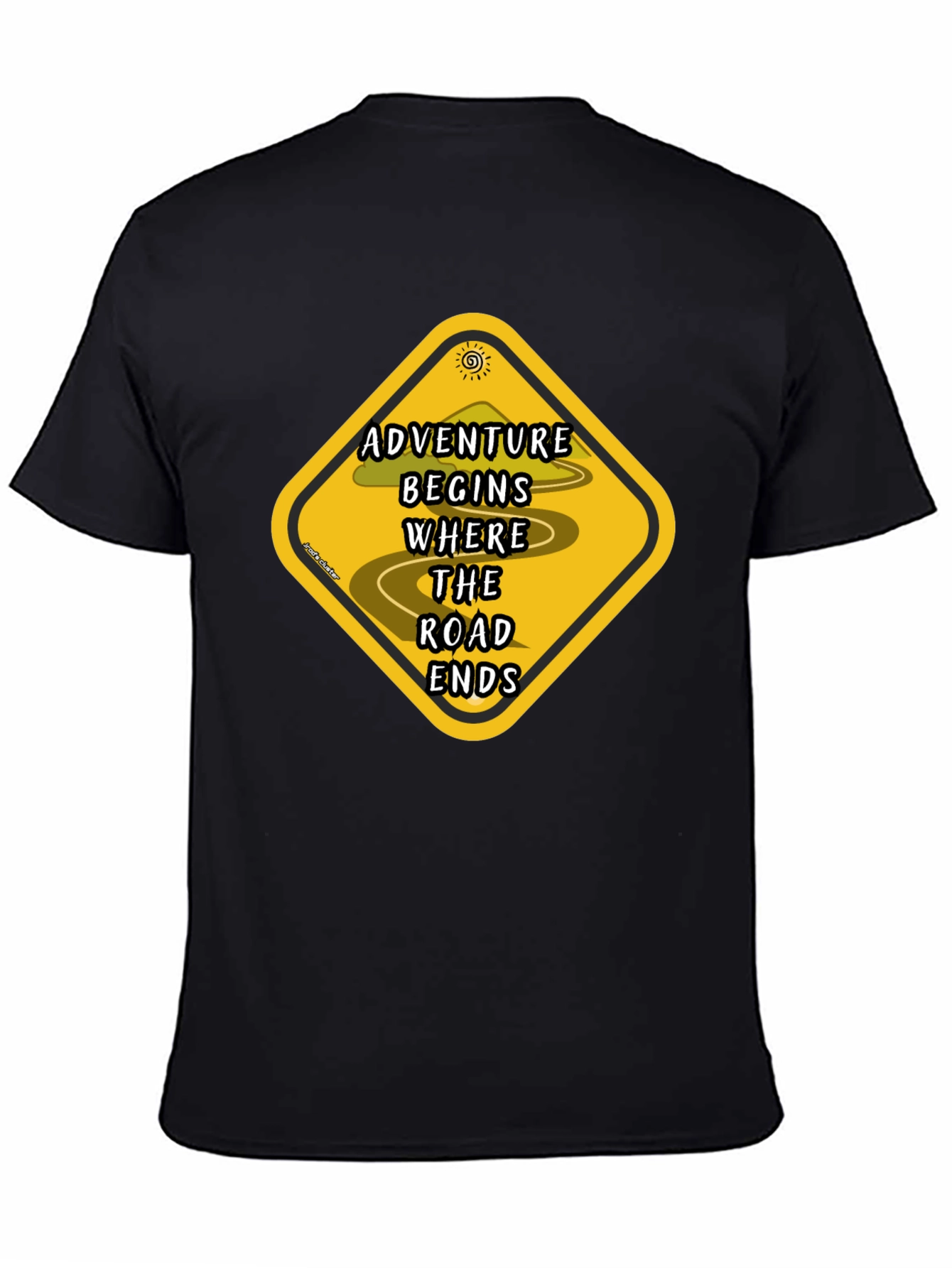 Adventure Begins Road Ends Graphic T-Shirt