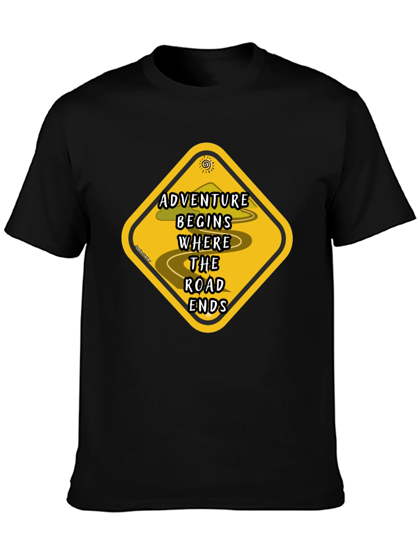 Adventure Begins Road Ends Graphic T-Shirt