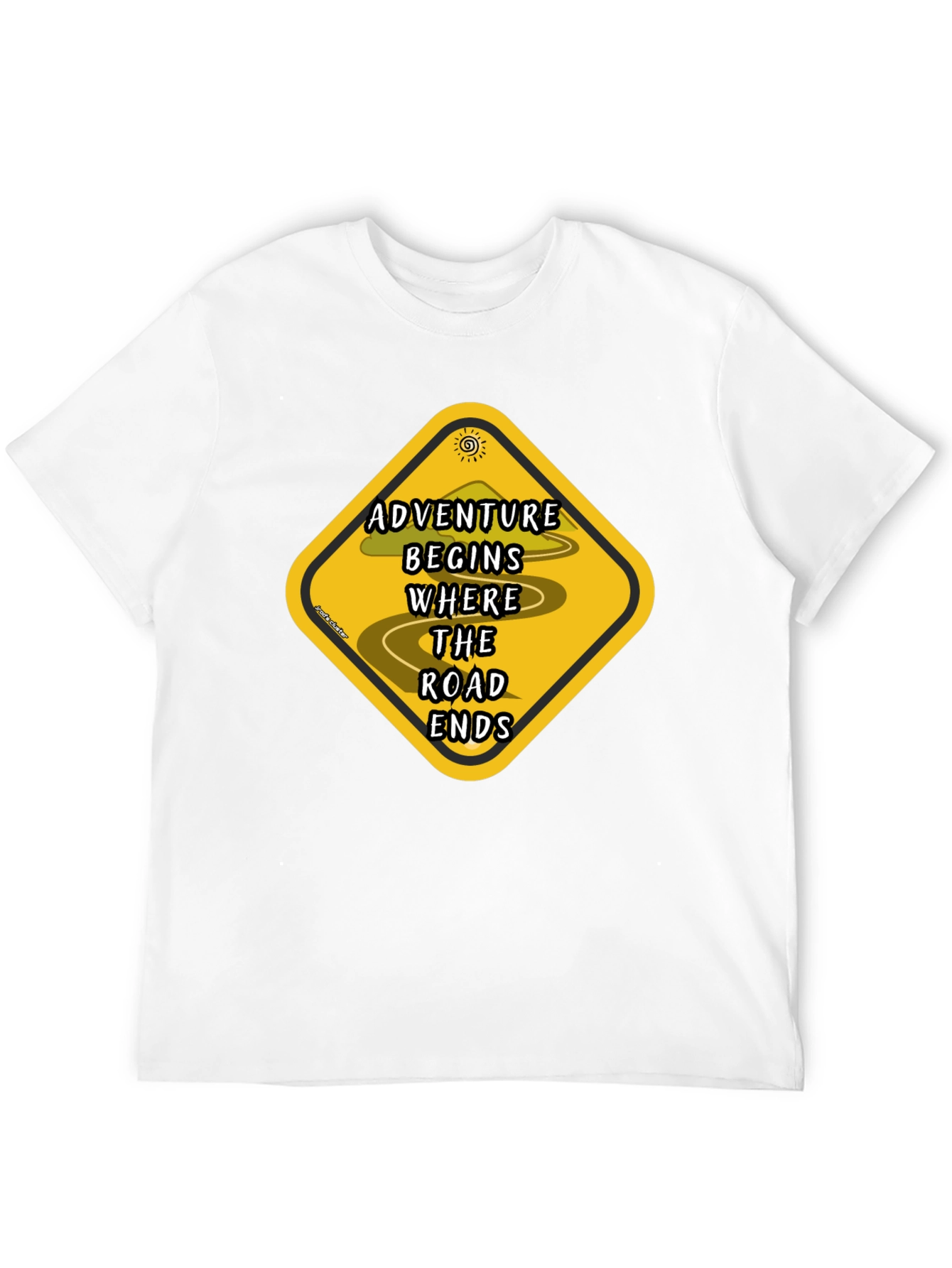 Adventure Begins Road Ends Graphic T-Shirt