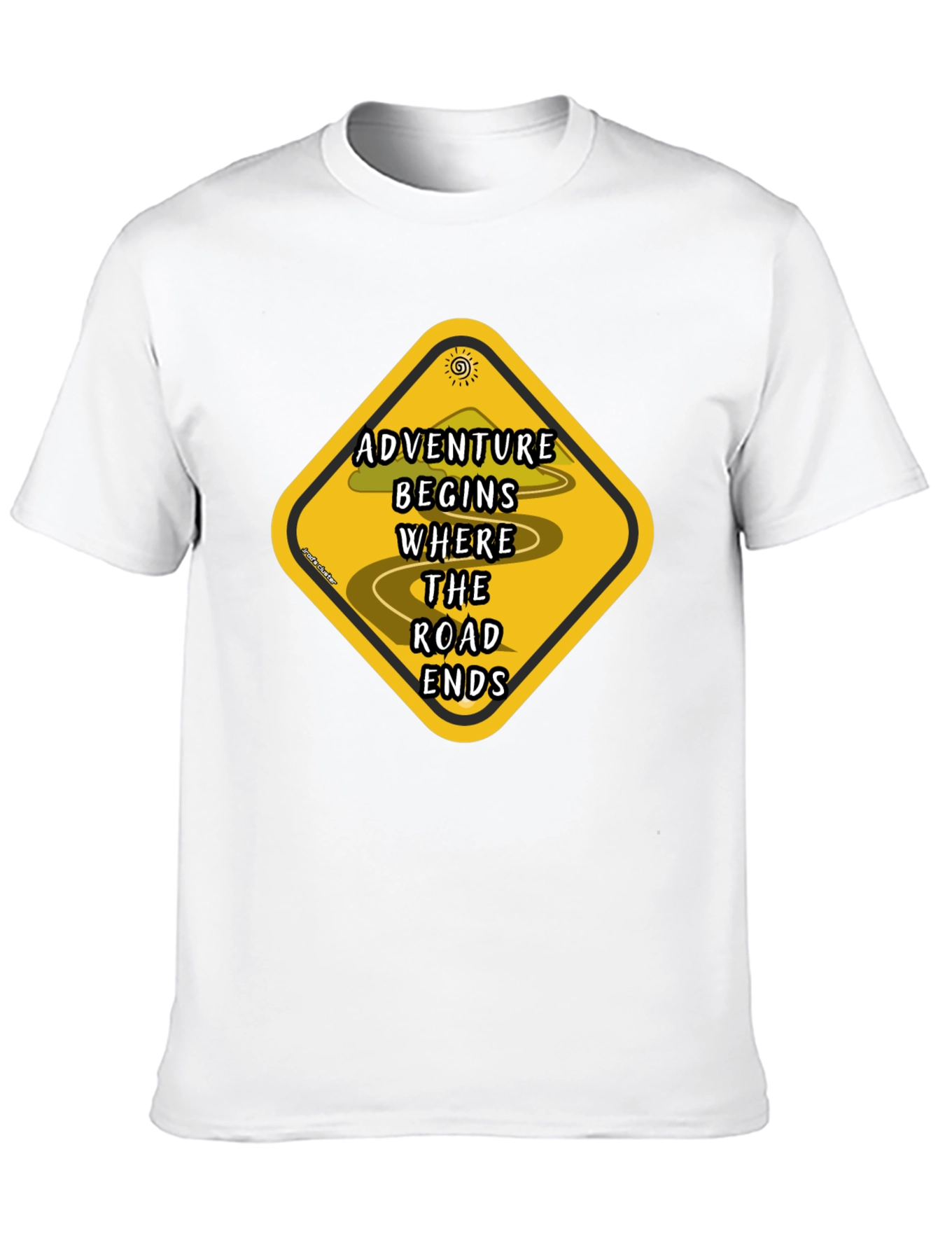 Adventure Begins Road Ends Graphic T-Shirt