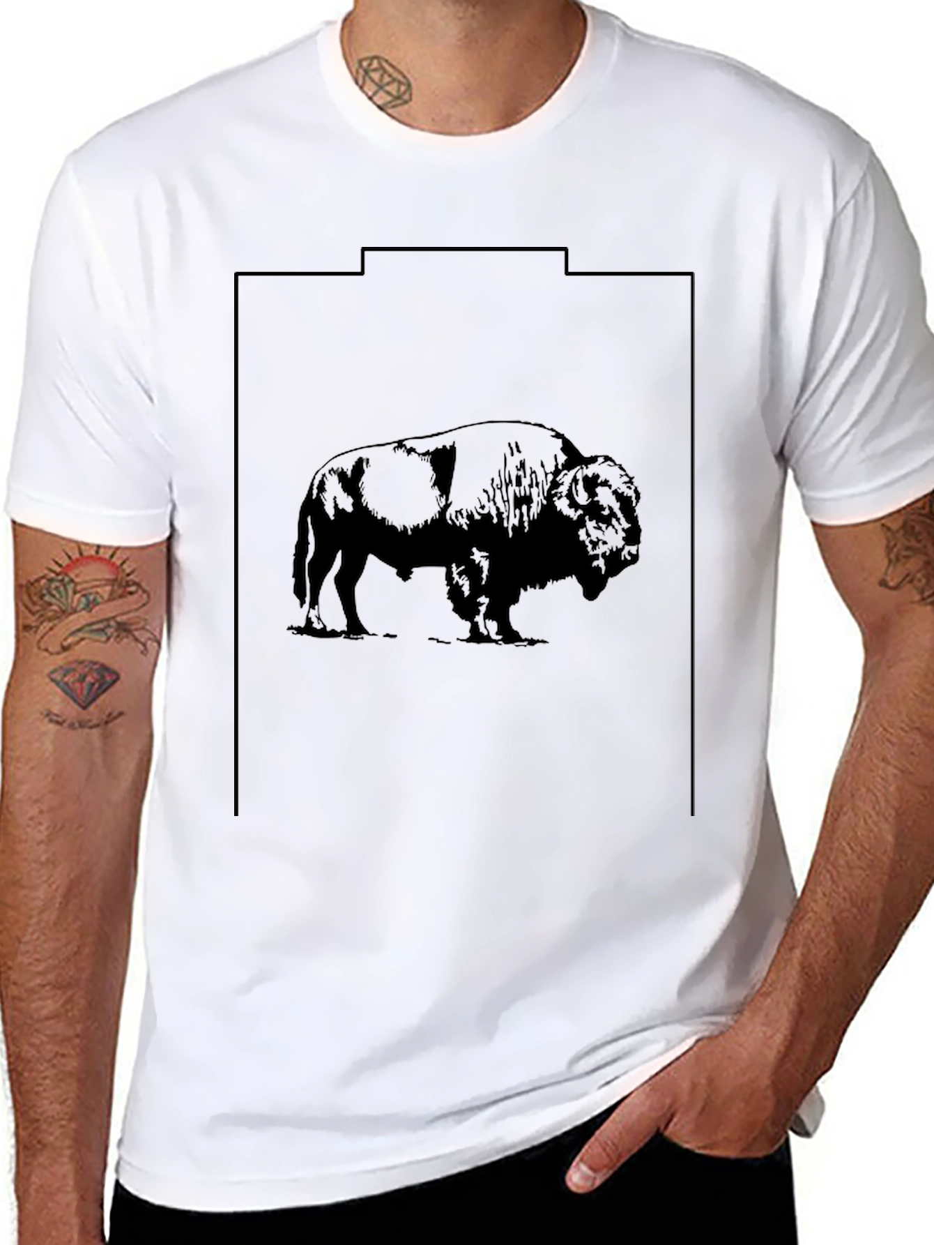 Bison Graphic Tee - Black