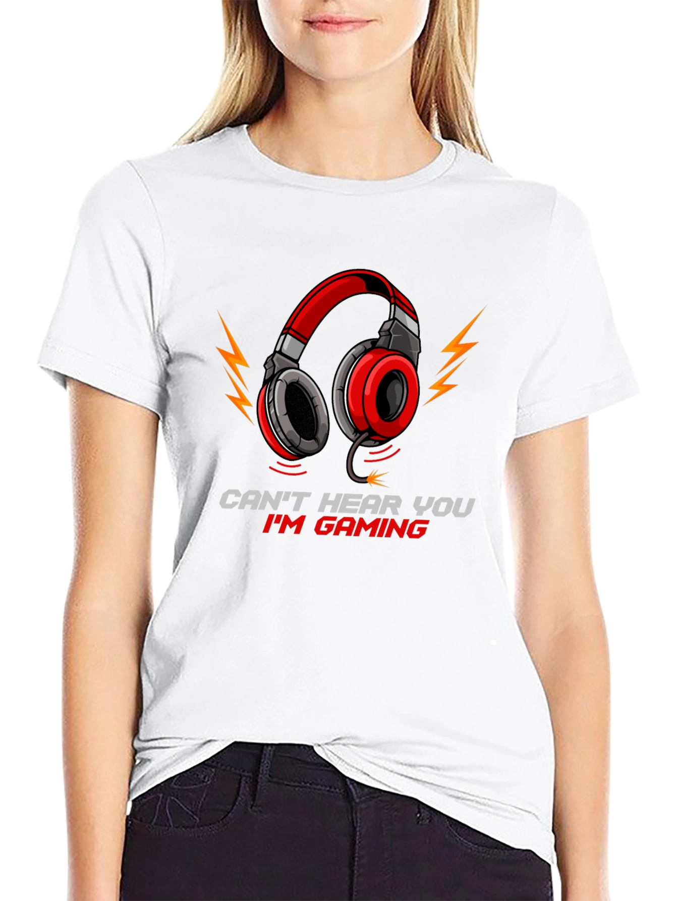 Gamer Headphone T-Shirt - Cant Hear You Im Gaming