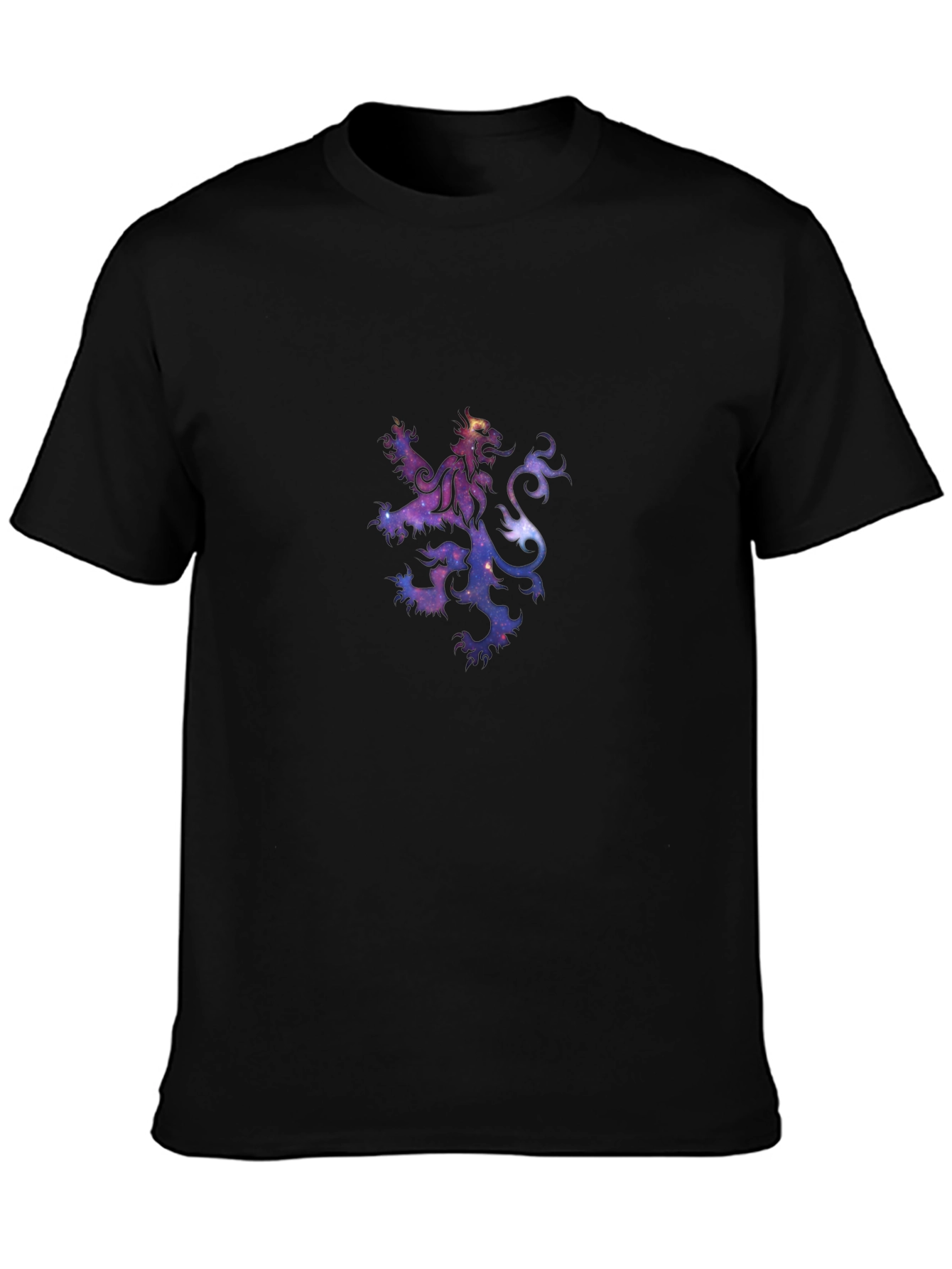 Galaxy Lion Crest Black T-Shirt