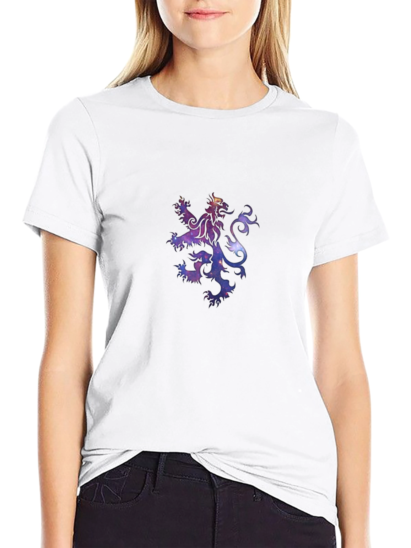 Galaxy Lion Crest Black T-Shirt