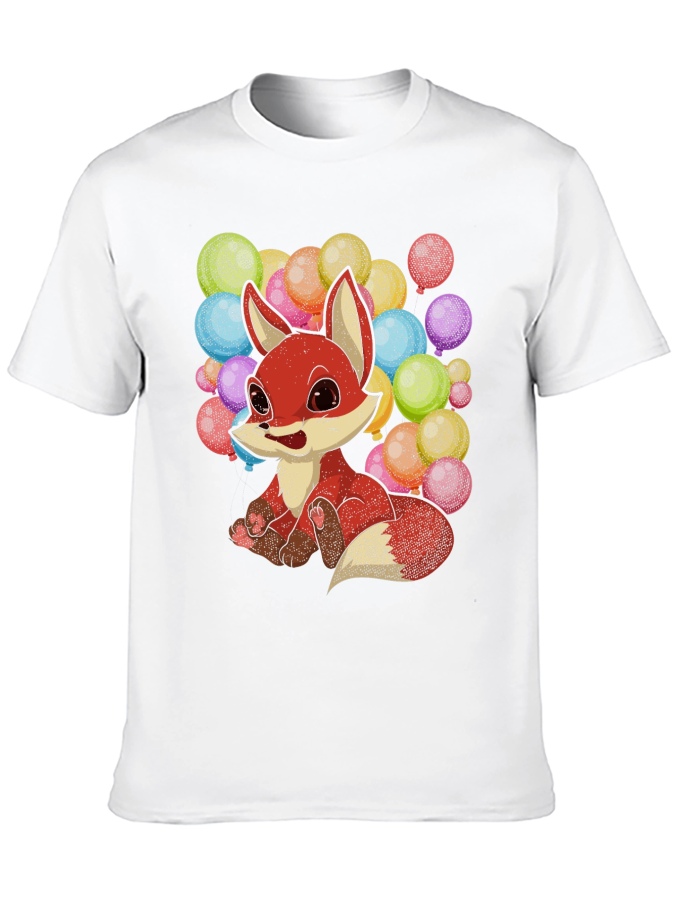 Cute Fox with Balloons Graphic T-Shirt