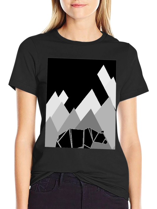 Geometric Bear & Mountain Graphic Tee