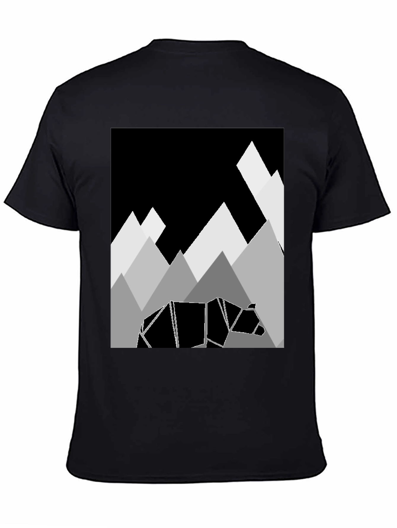 Geometric Bear & Mountain Graphic Tee