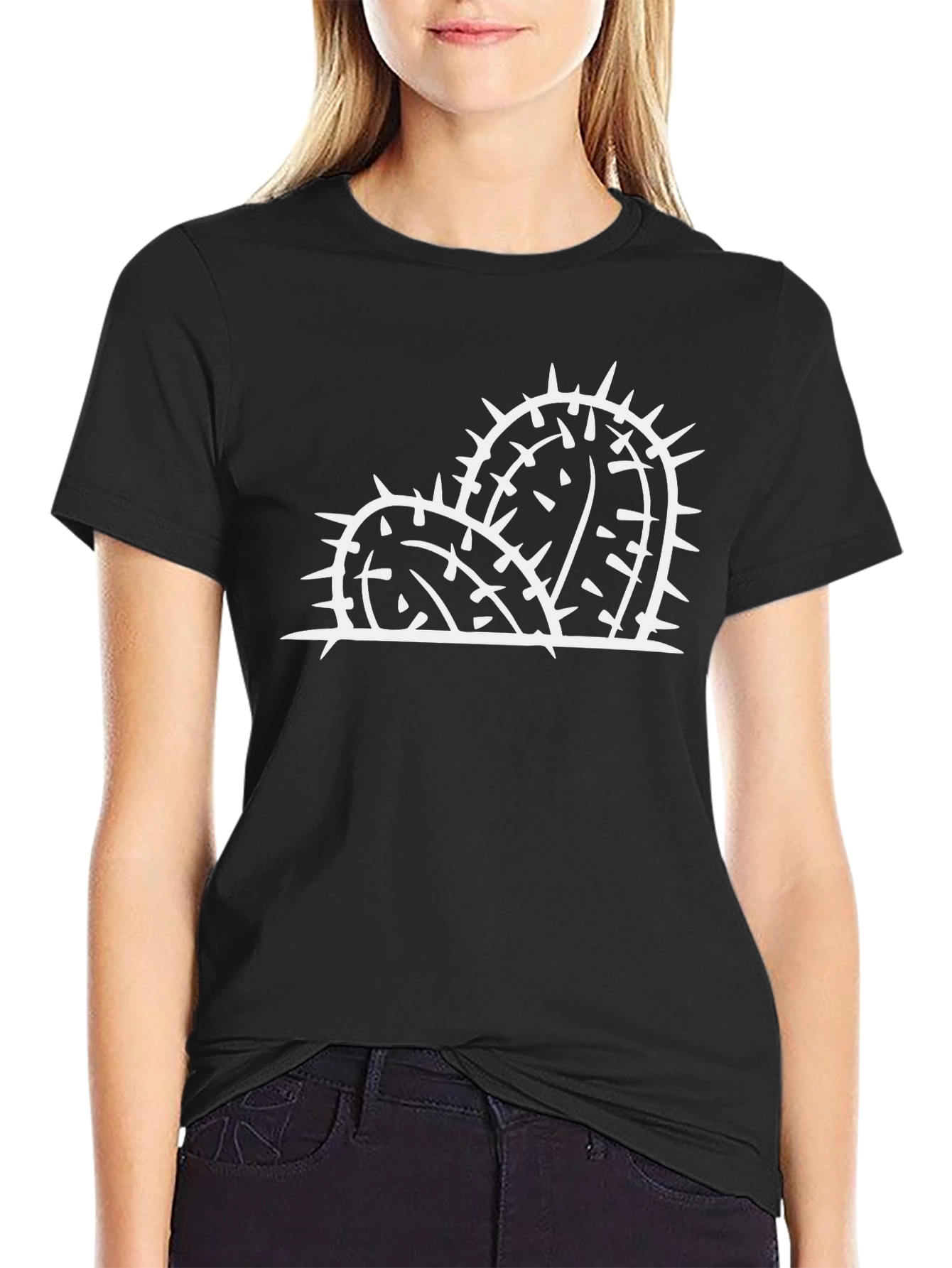 Cactus Graphic Black T-Shirt - Trendy Desert Style