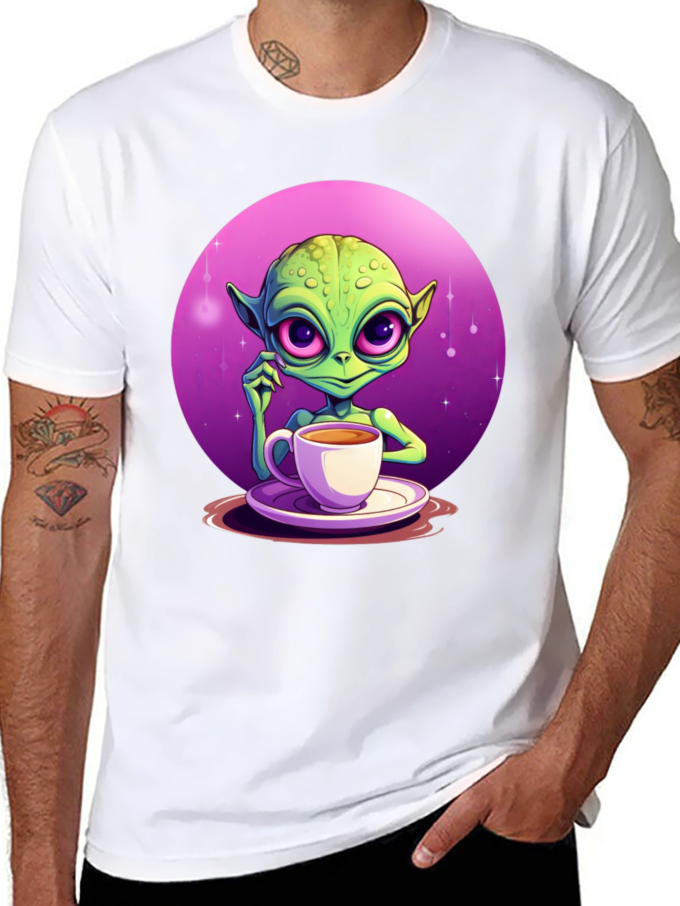 Alien Coffee T-Shirt - Relaxing Outer Space Style