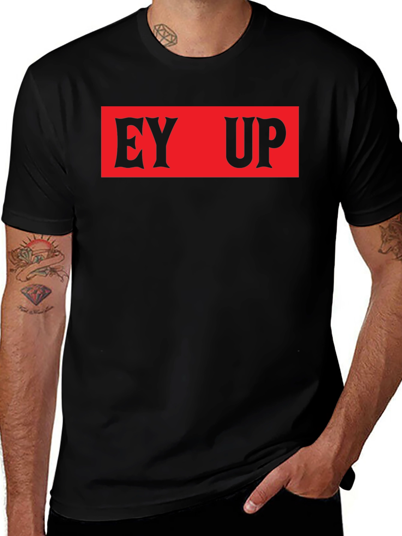 EY UP Black Graphic Tee