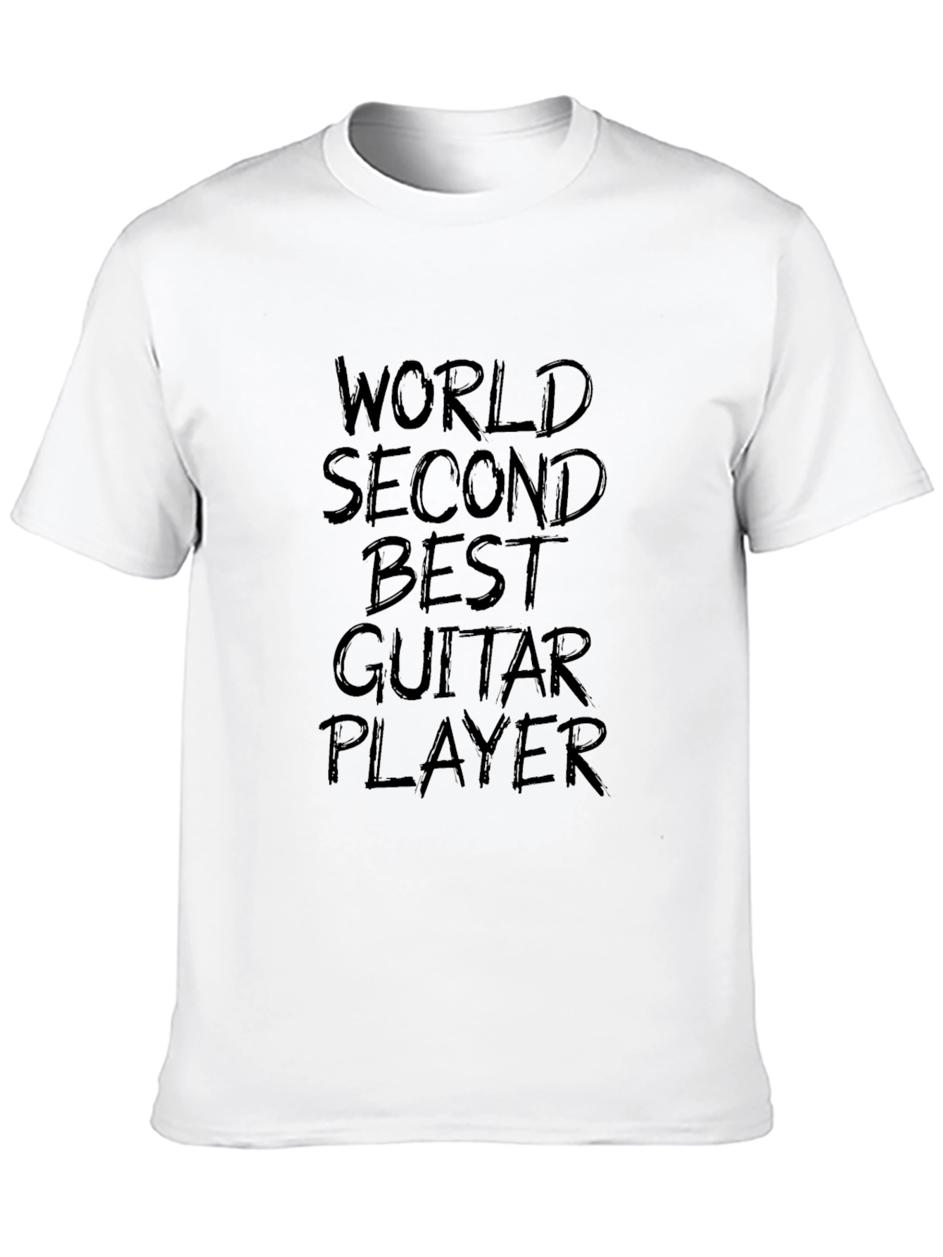 Funny World Second Best Guitar Player Black T-Shirt