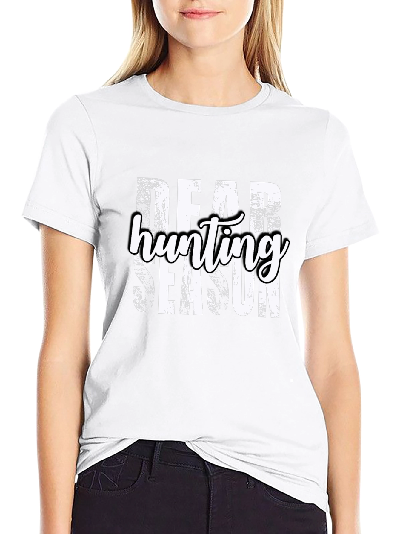 Dear Hunting Season Black Graphic Tee