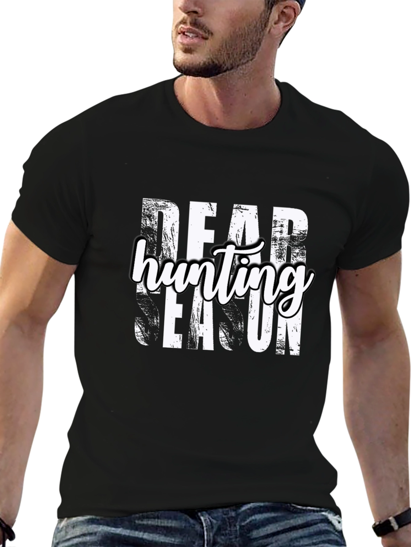 Dear Hunting Season Black Graphic Tee