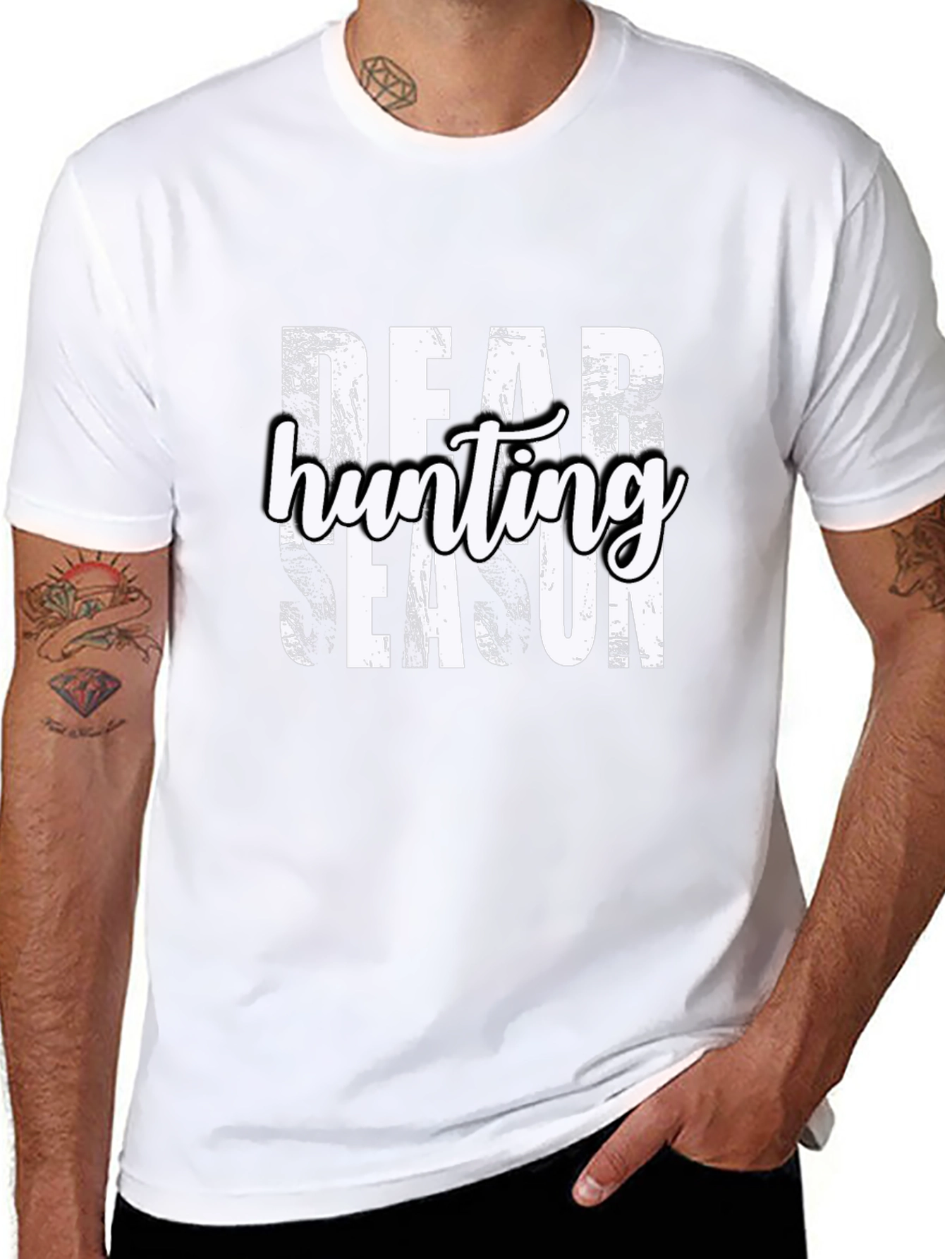 Dear Hunting Season Black Graphic Tee