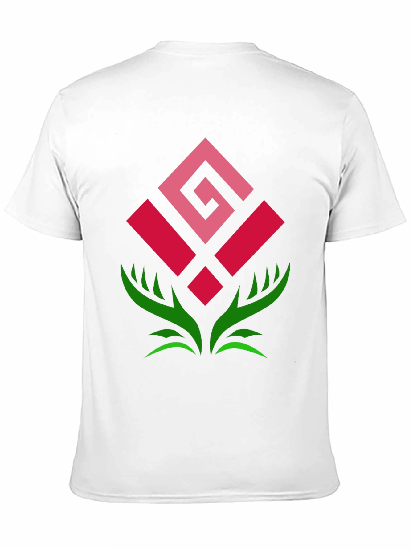 Geometric Rose Graphic Tee - Modern Floral Design