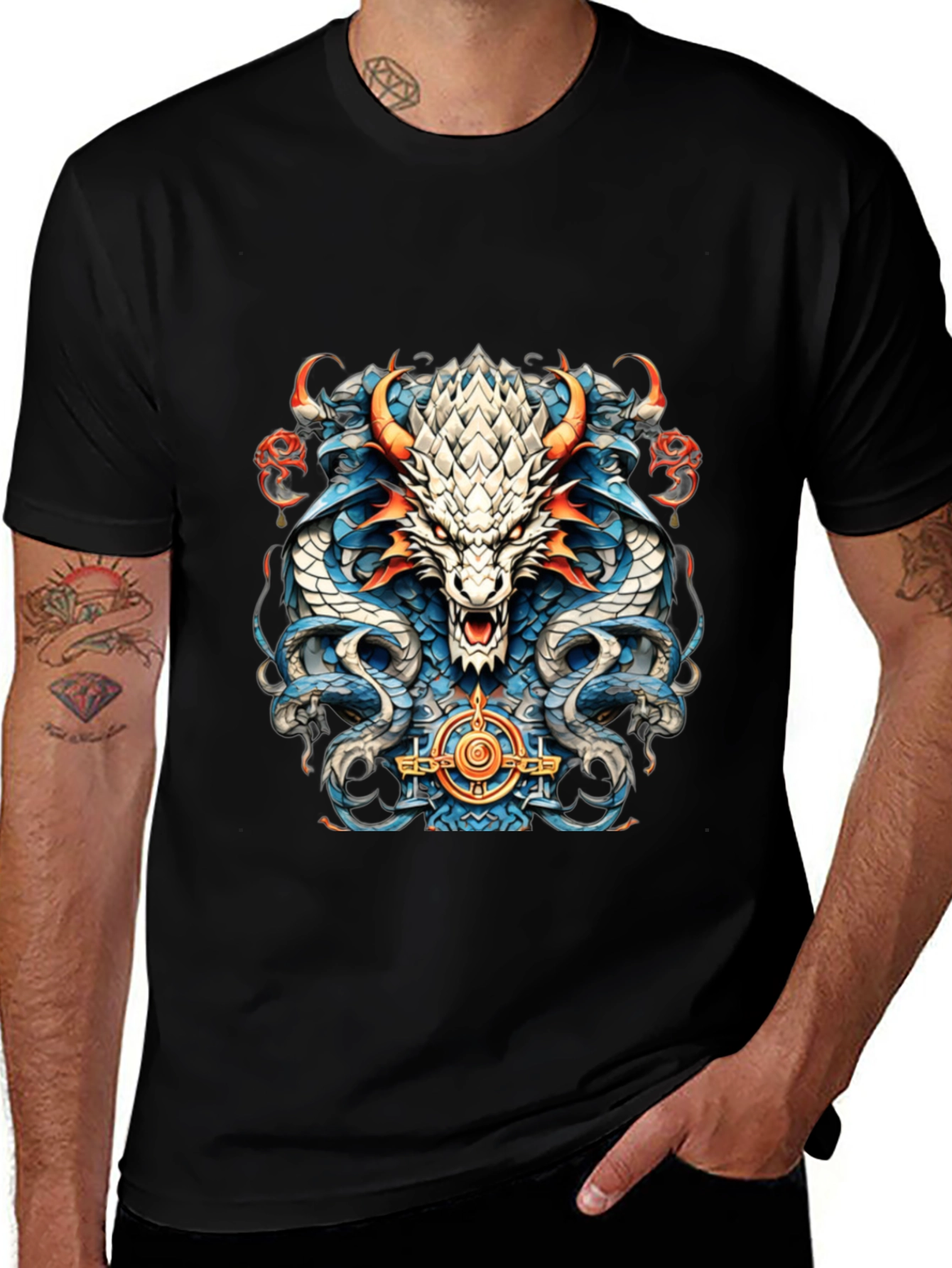Dragon Graphic T-Shirt - Mens Black Tee