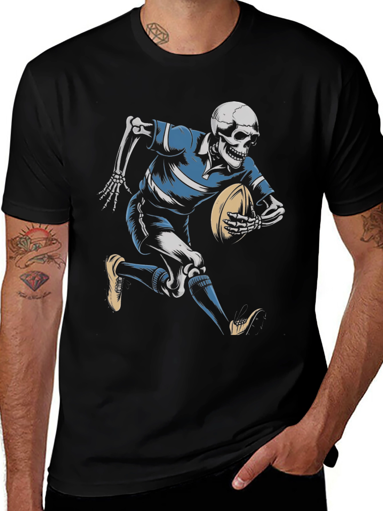 Rugby Skeleton Black T-Shirt