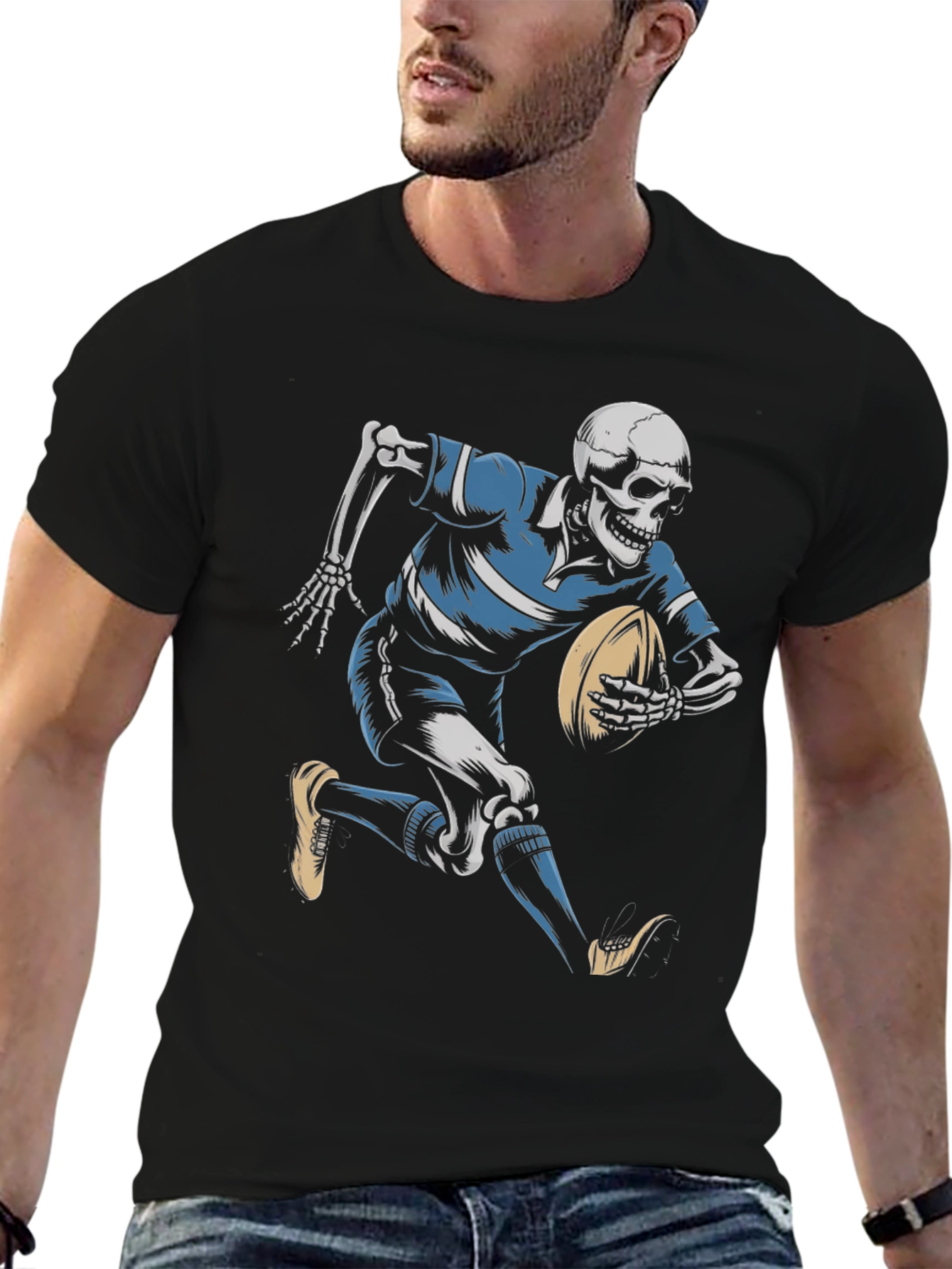 Rugby Skeleton Black T-Shirt