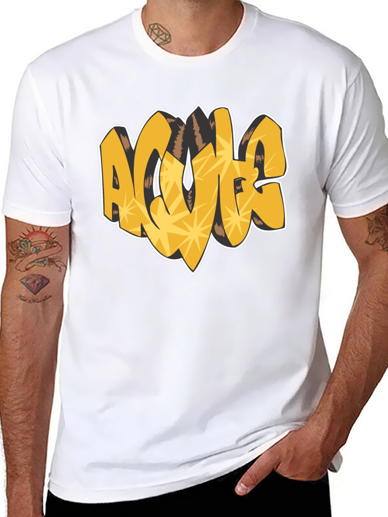ACME Graffiti Style Graphic T-Shirt - Black