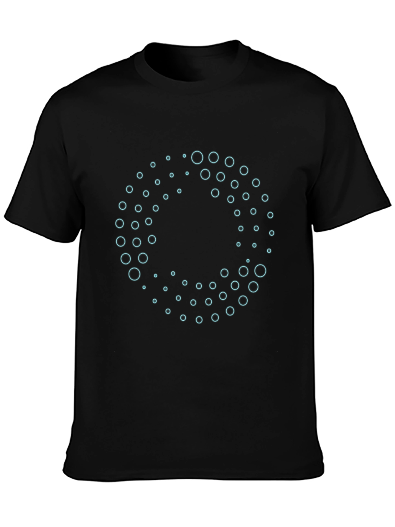 Abstract Circle Pattern Black T-Shirt