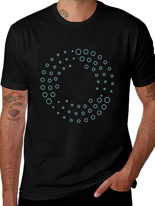 Abstract Circle Pattern Black T-Shirt