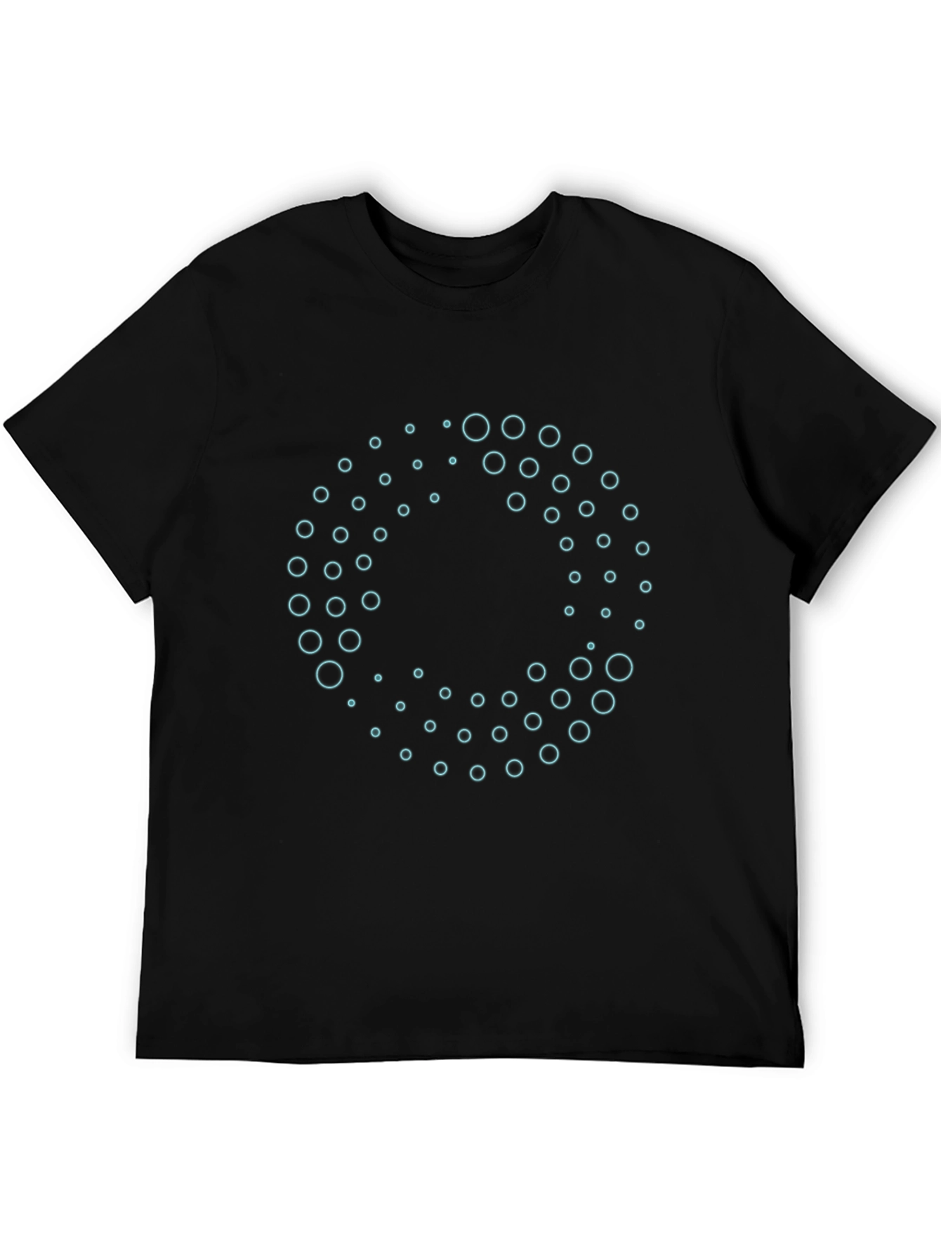 Abstract Circle Pattern Black T-Shirt