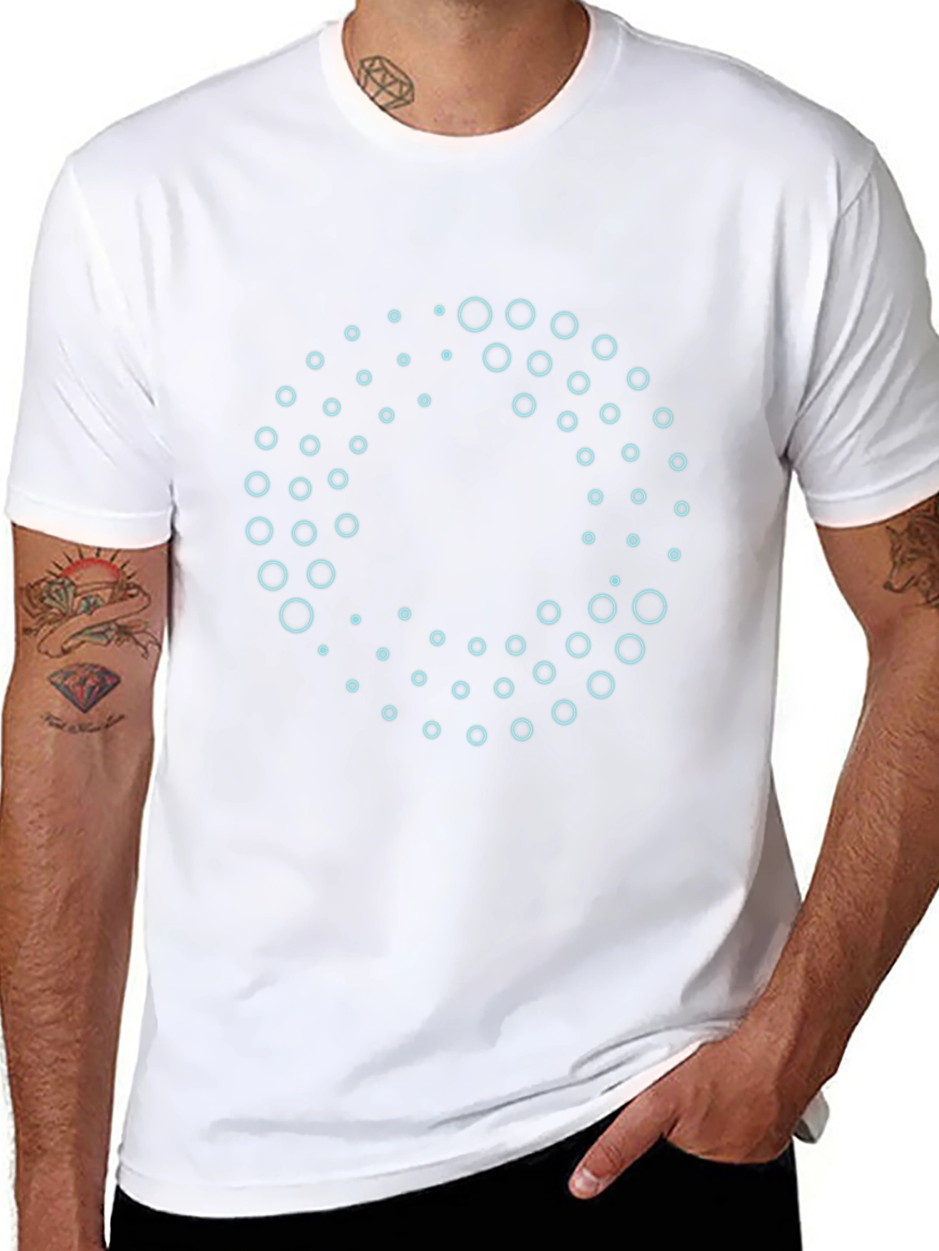 Abstract Circle Pattern Black T-Shirt