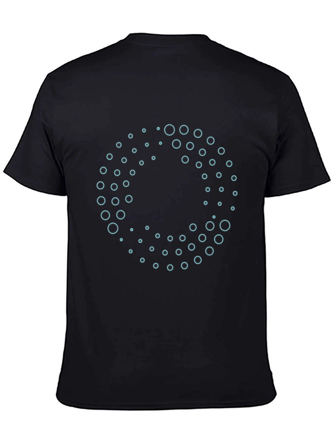 Abstract Circle Pattern Black T-Shirt