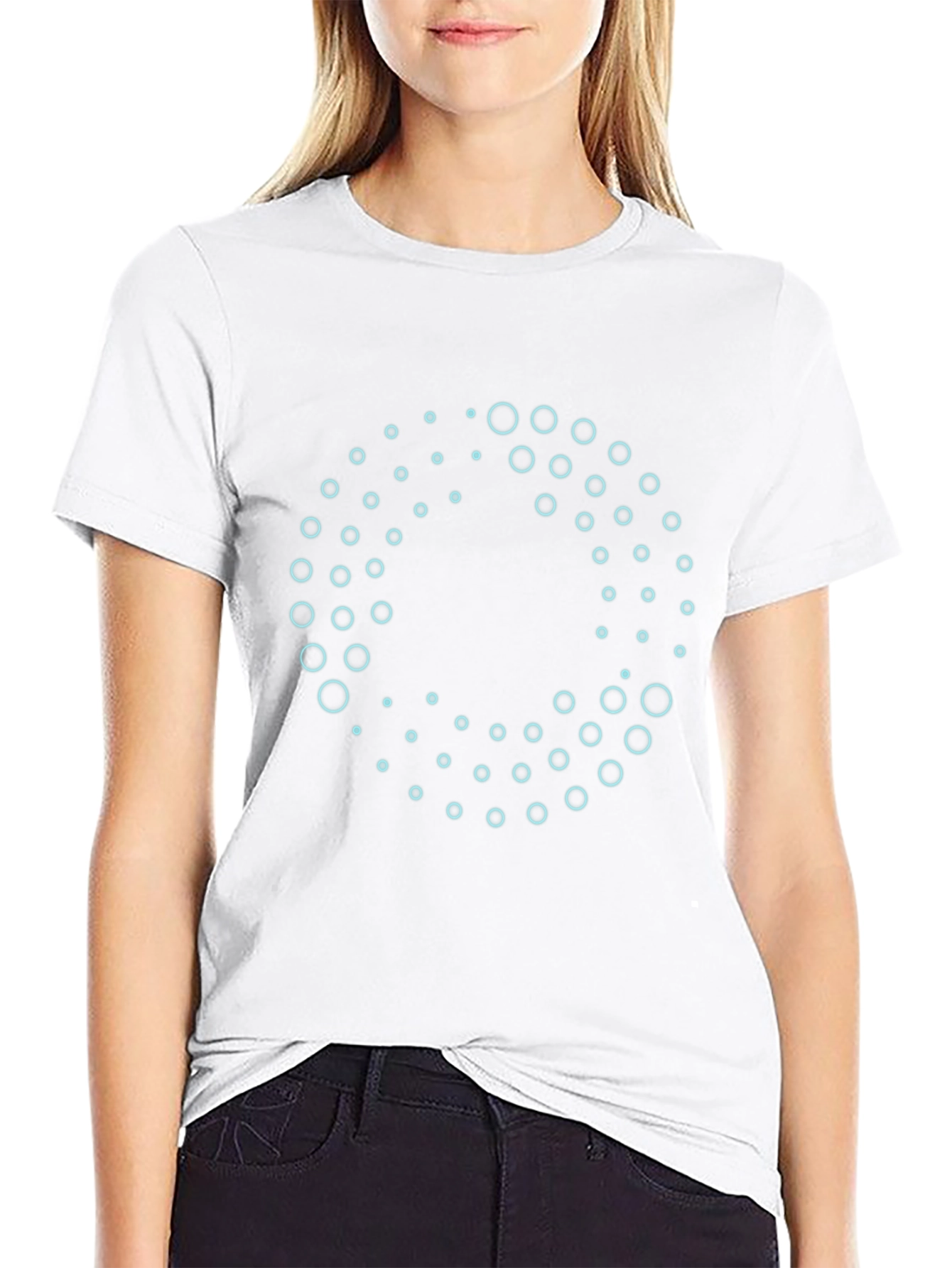 Abstract Circle Pattern Black T-Shirt