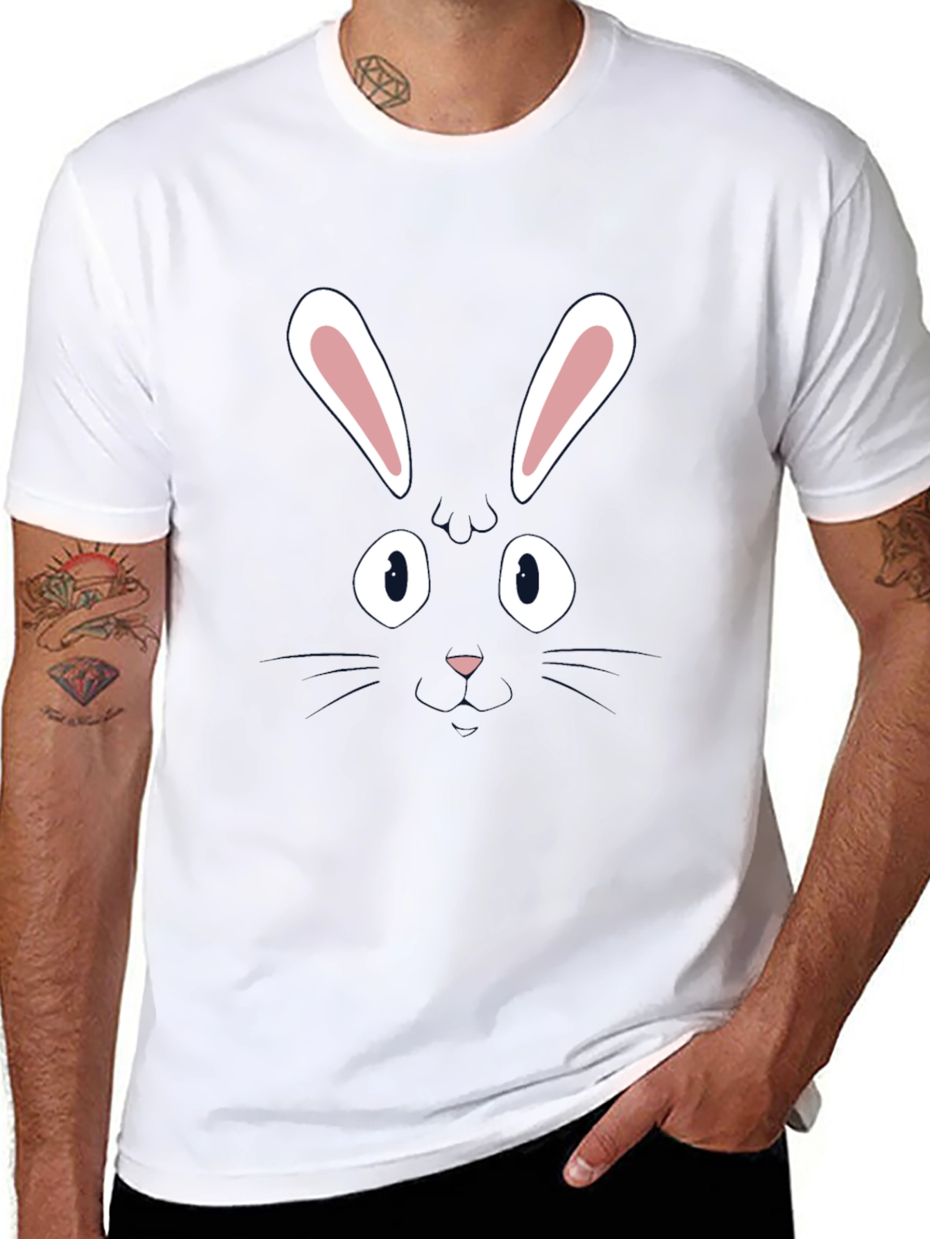 Funny Bunny Face Graphic Tee - Easter T-Shirt