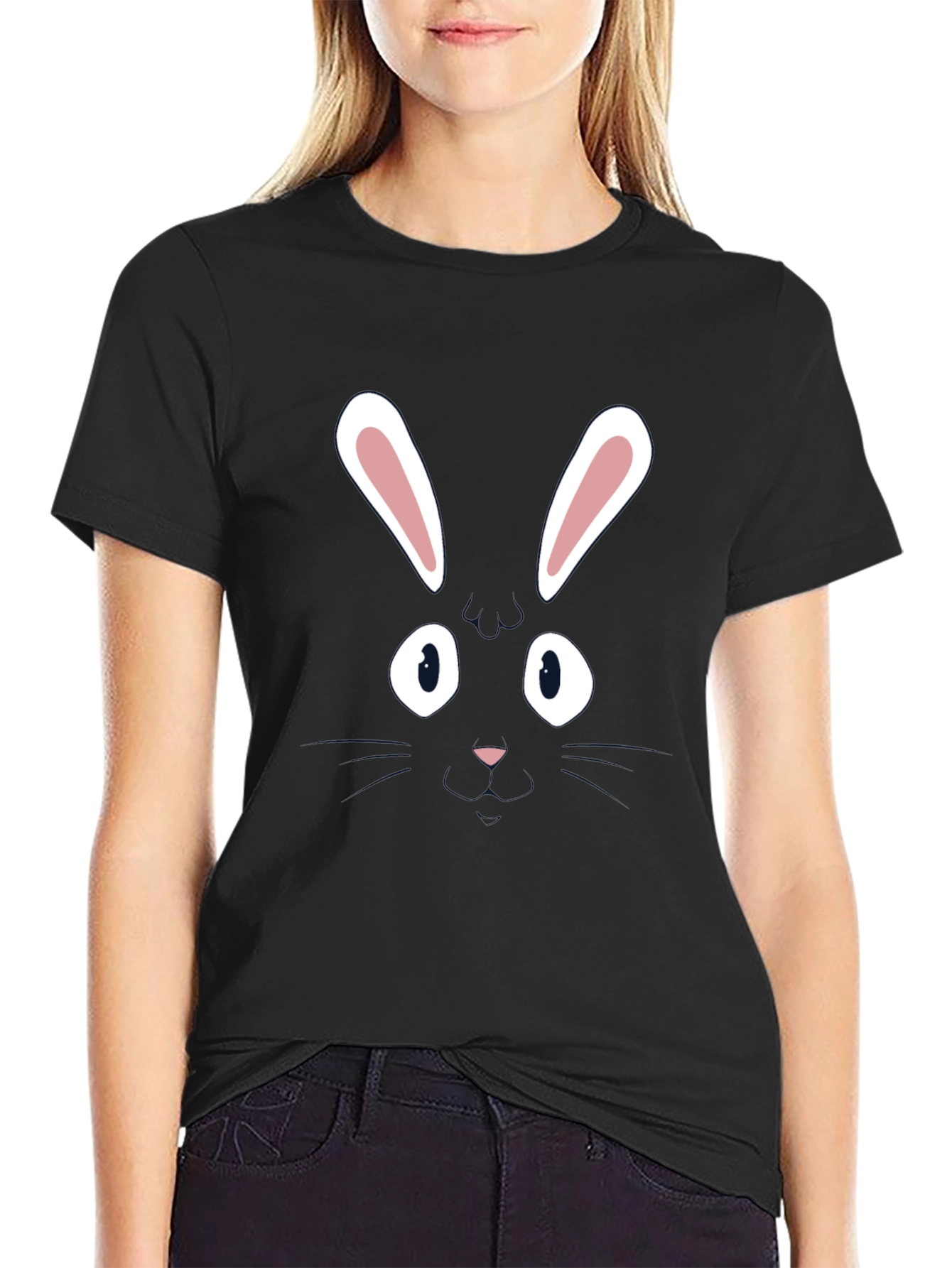 Funny Bunny Face Graphic Tee - Easter T-Shirt