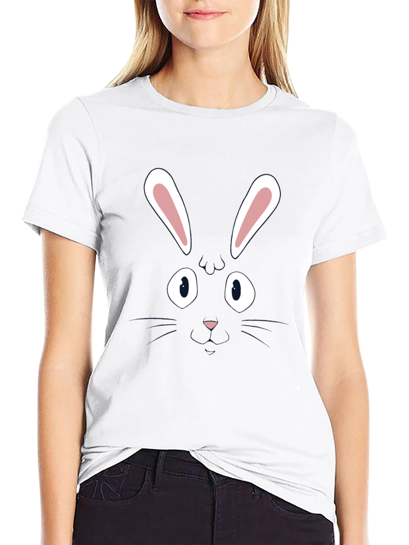 Funny Bunny Face Graphic Tee - Easter T-Shirt