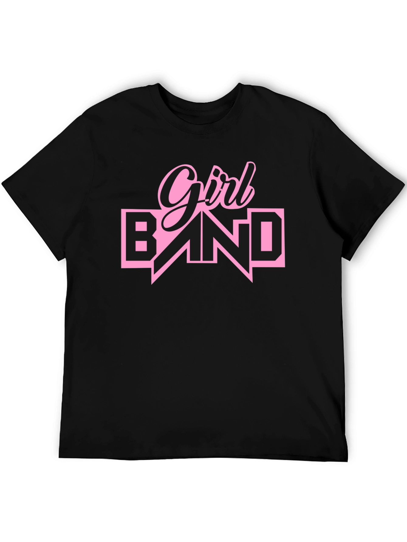 Girl Band Graphic Tee - Black Cotton T-Shirt