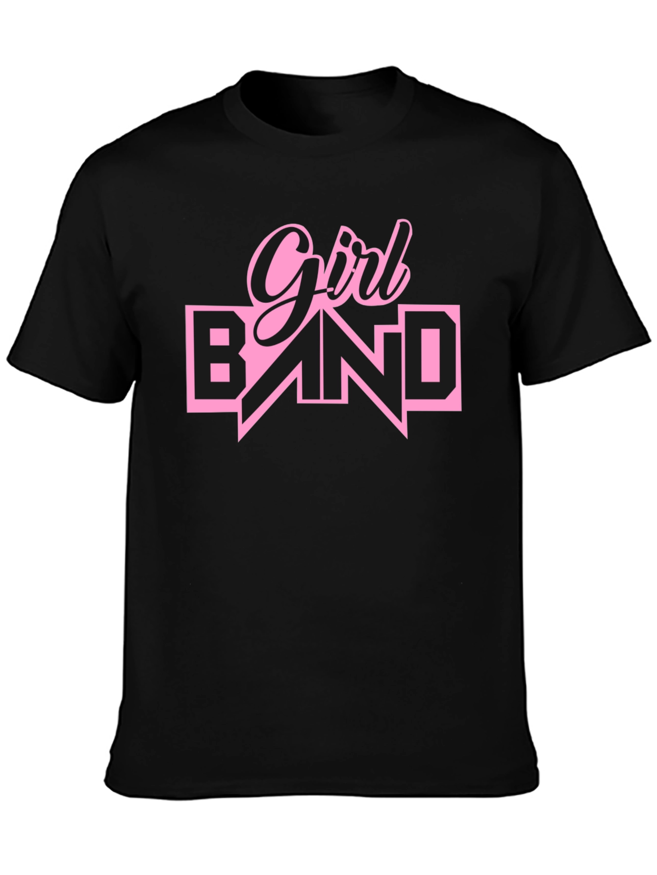 Girl Band Graphic Tee - Black Cotton T-Shirt