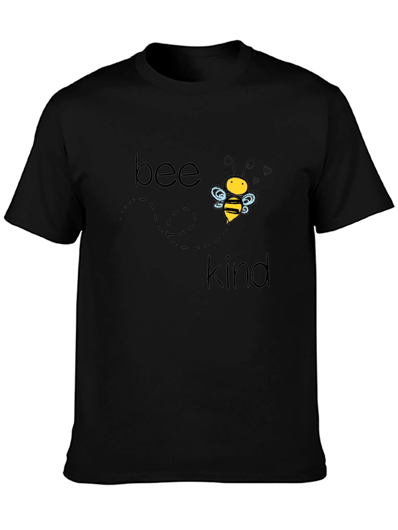 Bee Kind Graphic Tee - Black Cotton Casual T-Shirt