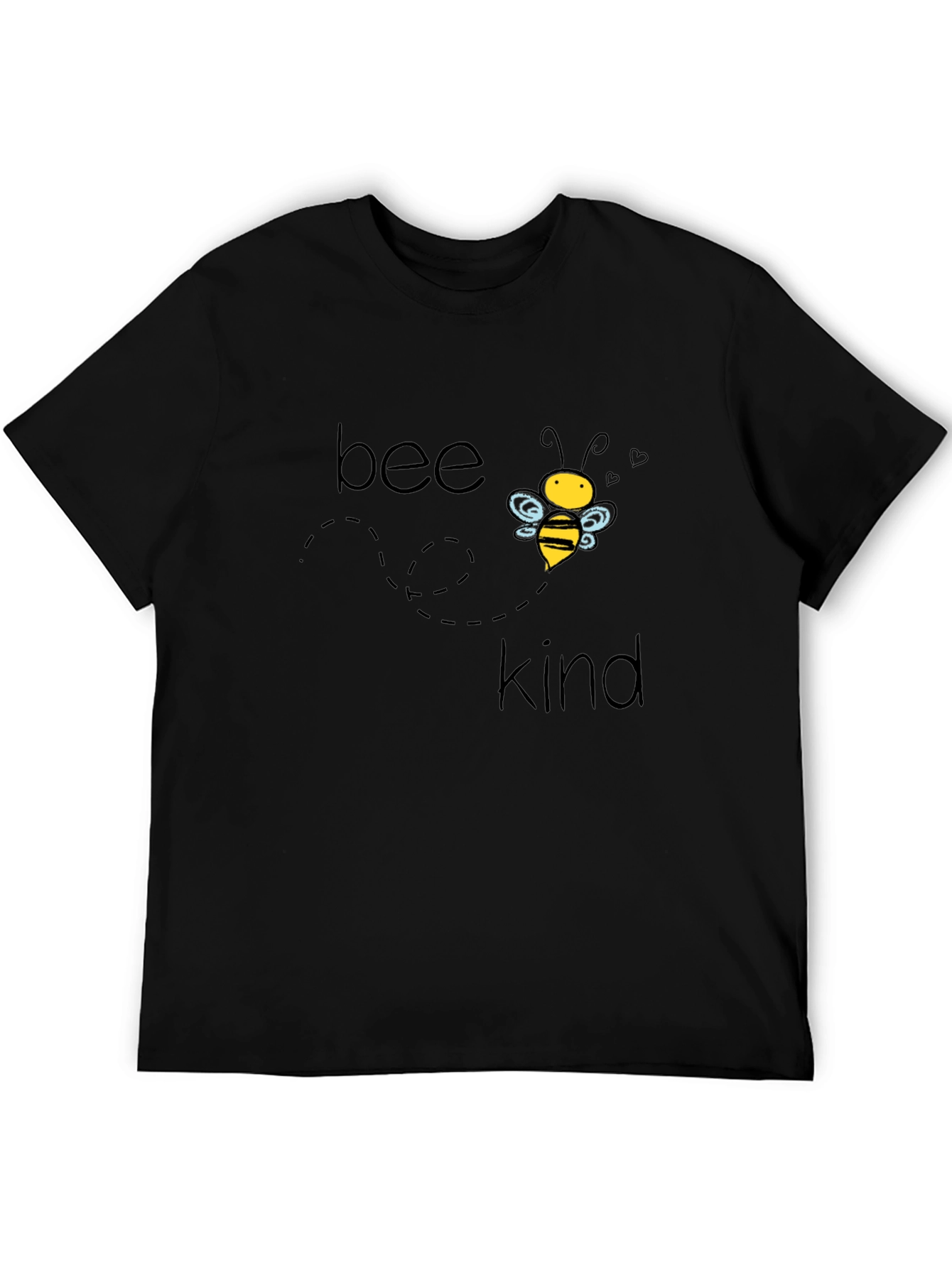 Bee Kind Graphic Tee - Black Cotton Casual T-Shirt