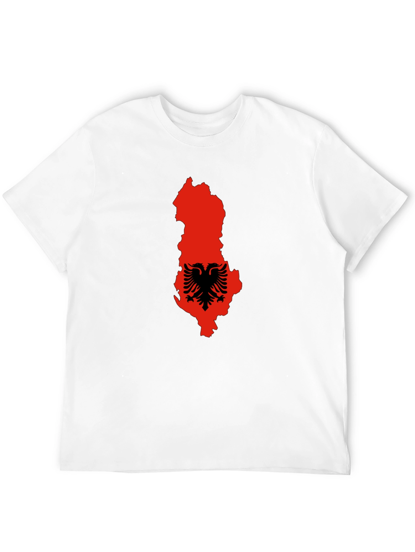 Albania Flag Graphic Tee - Mens Black T-Shirt