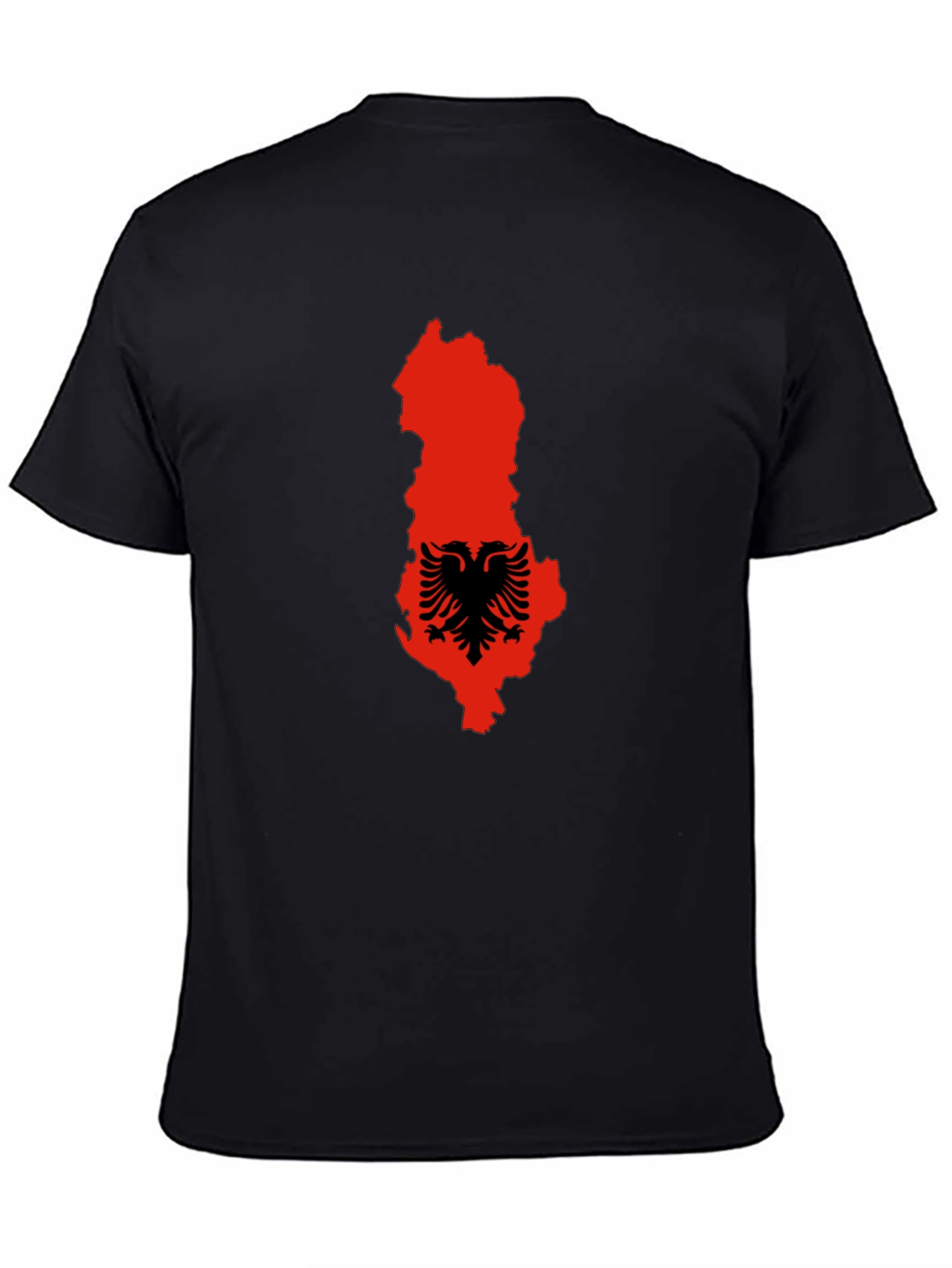 Albania Flag Graphic Tee - Mens Black T-Shirt