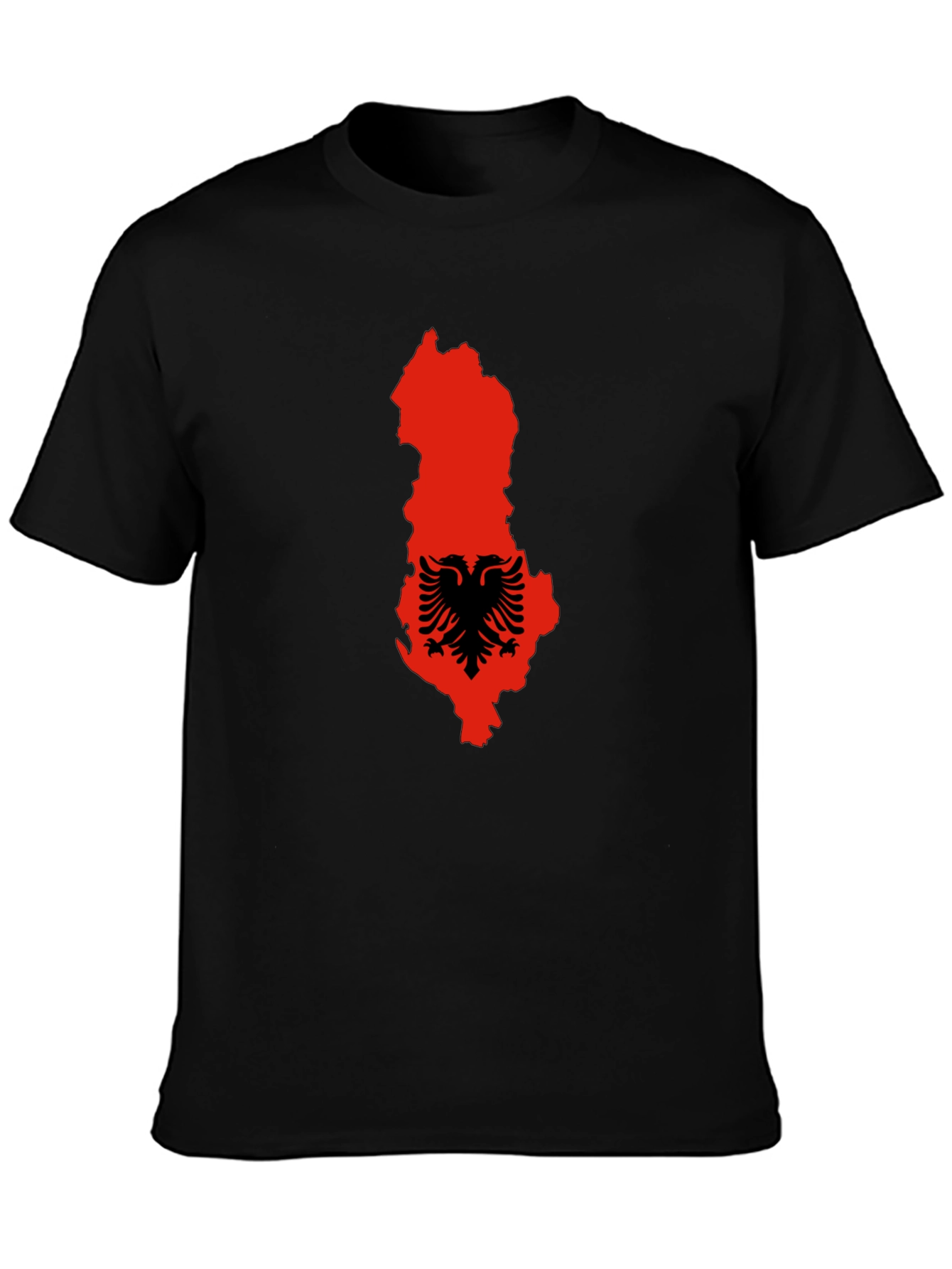 Albania Flag Graphic Tee - Mens Black T-Shirt