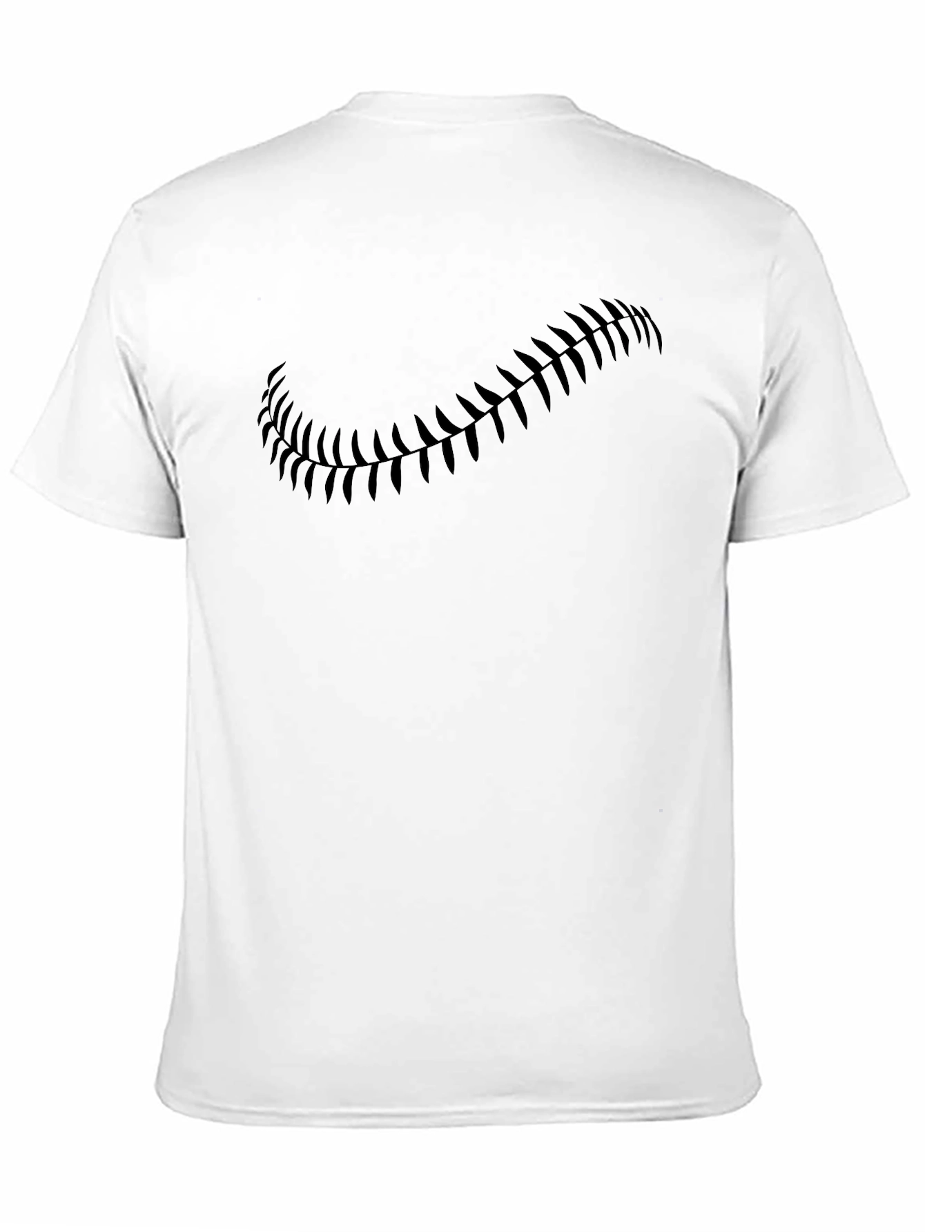 Mens Baseball Stitch Graphic Black Tee
