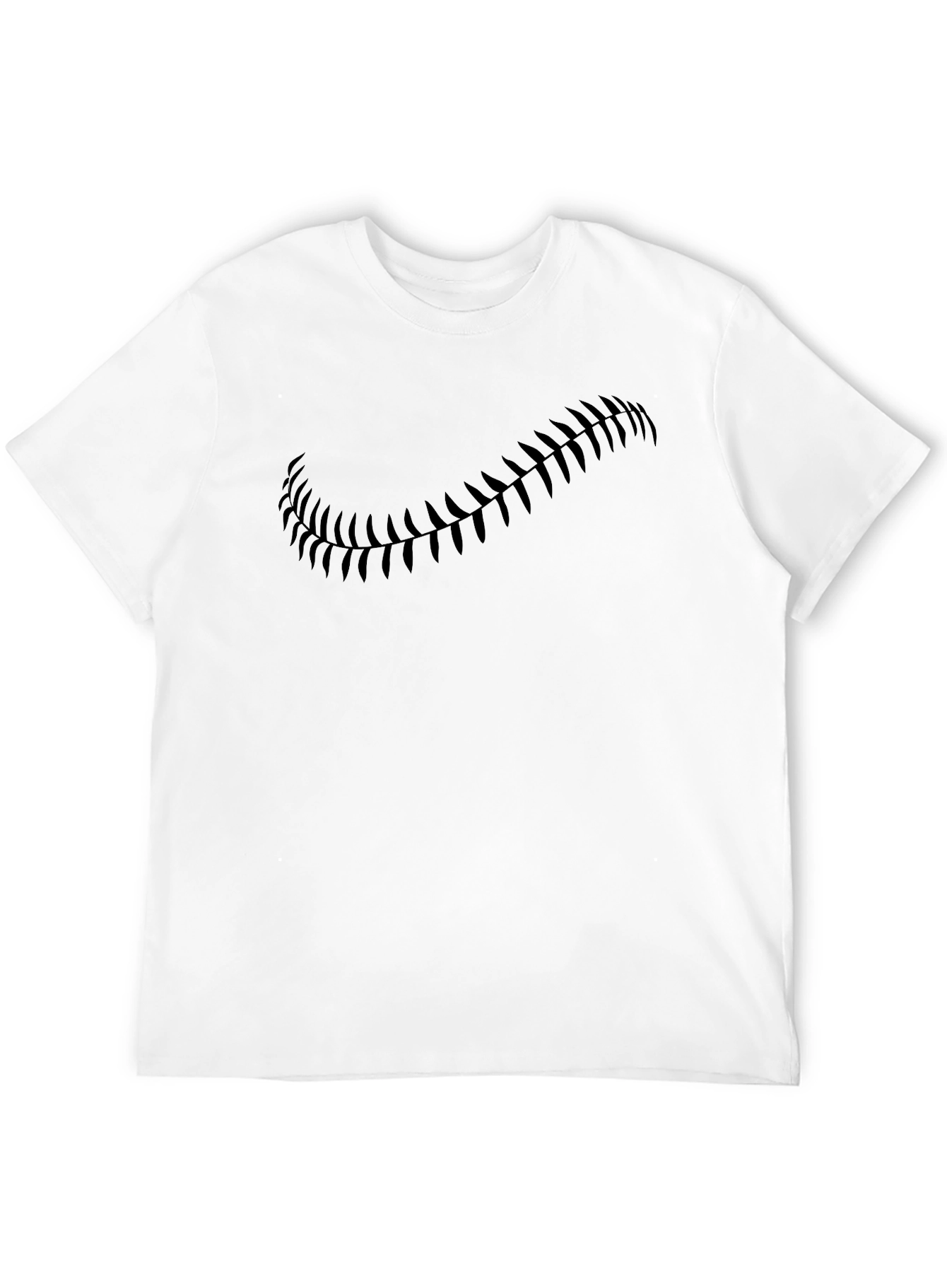Mens Baseball Stitch Graphic Black Tee