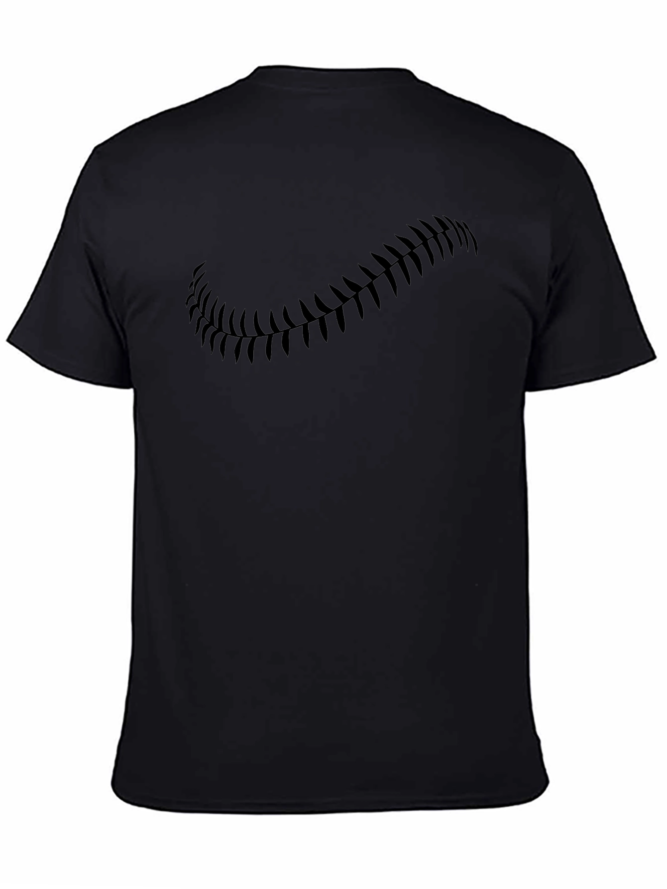Mens Baseball Stitch Graphic Black Tee