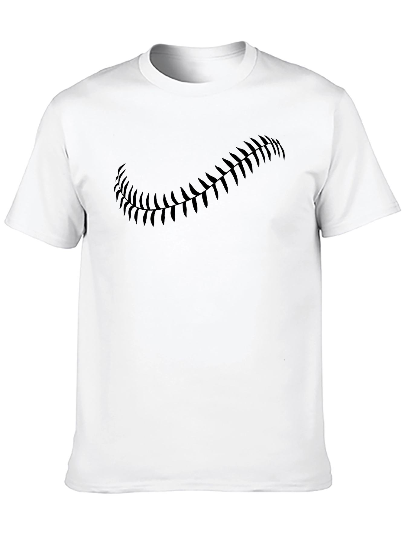 Mens Baseball Stitch Graphic Black Tee